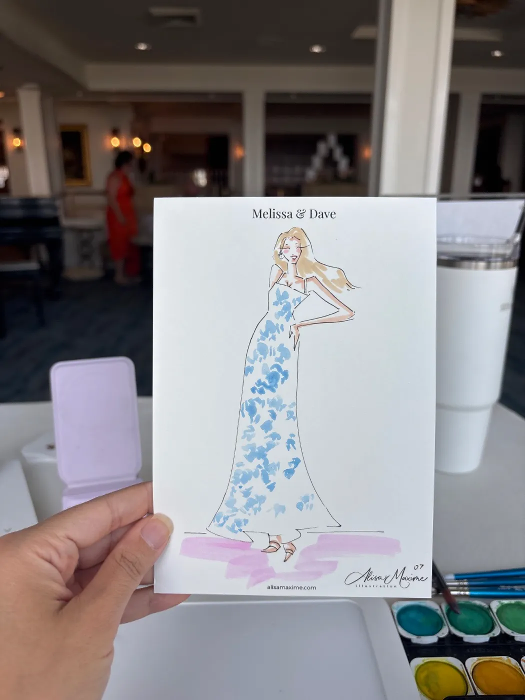 Live fashion sketch 7 from Wedding at Water's Edge Resort and Spa, Westbrook