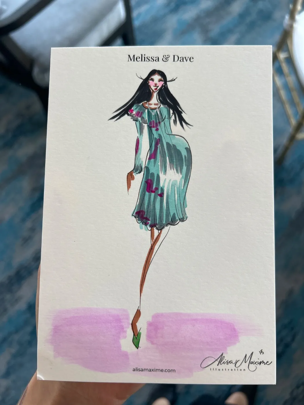 Live fashion sketch 15 from Wedding at Water's Edge Resort and Spa, Westbrook