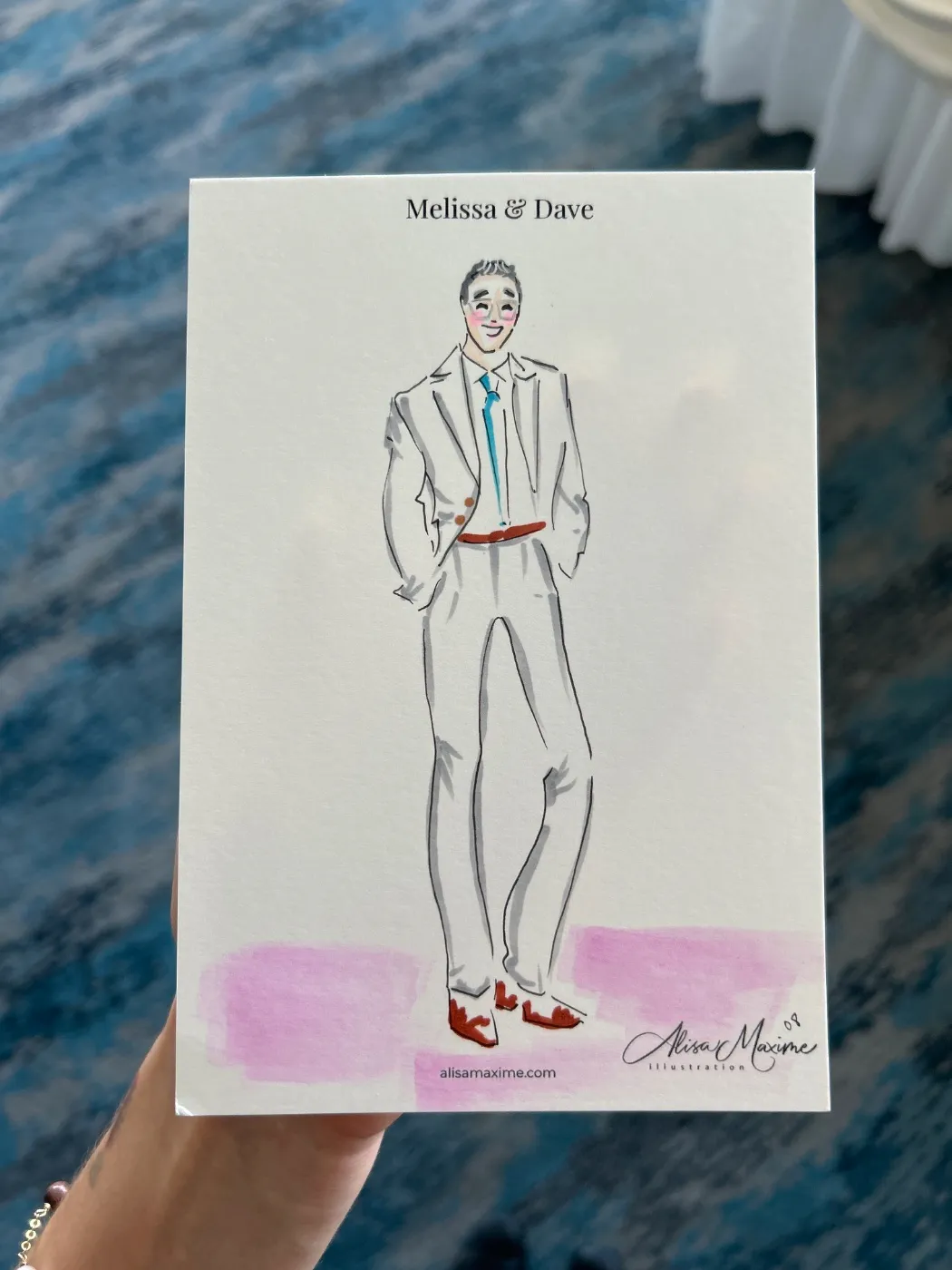 Live fashion sketch 8 from Wedding at Water's Edge Resort and Spa, Westbrook
