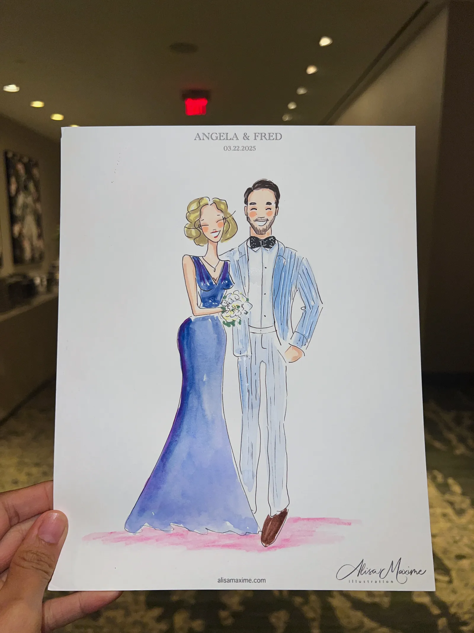 Live fashion sketch 2 from Wedding Celebration at Omni Houston Hotel