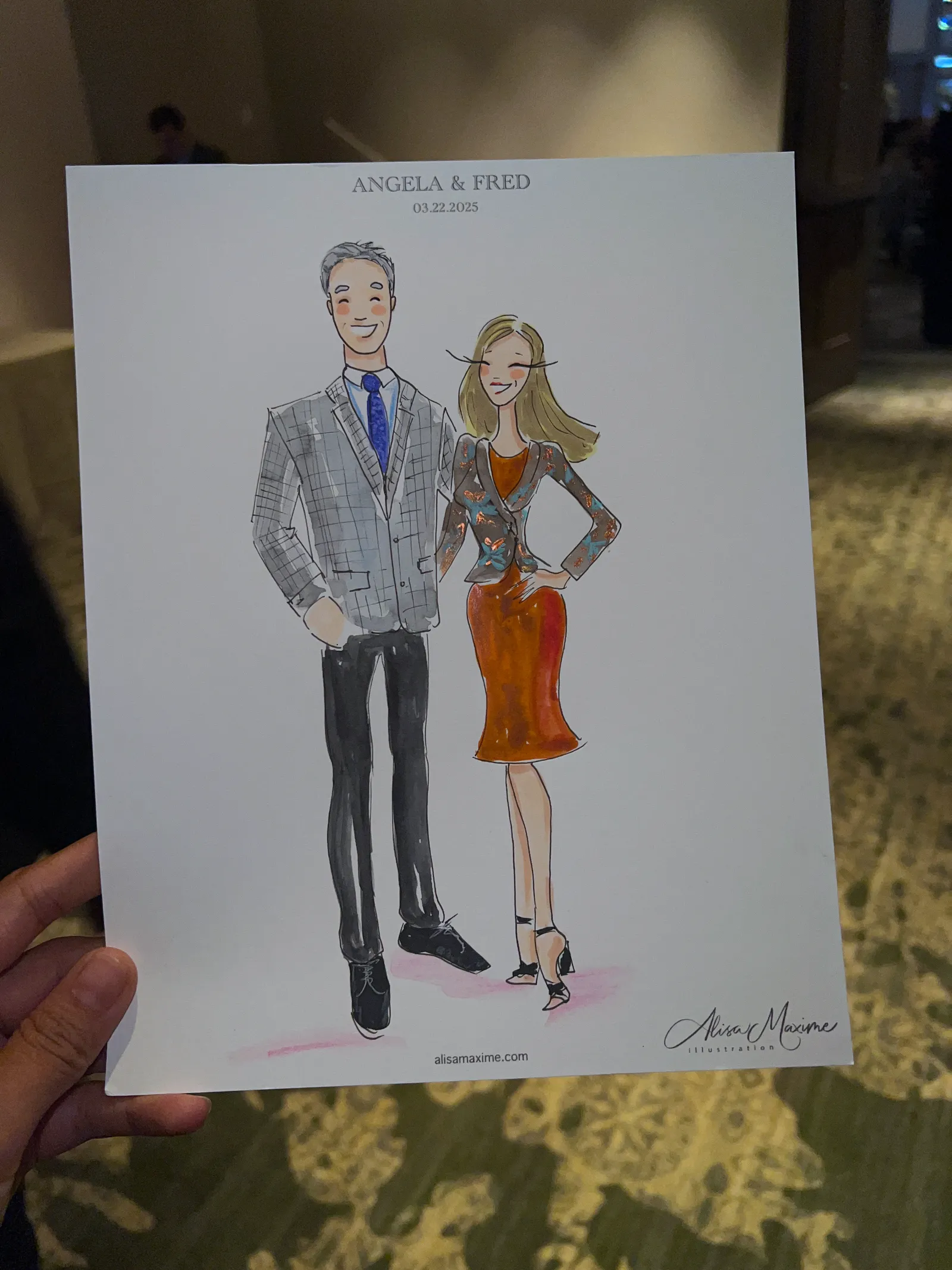 Live fashion sketch 14 from Wedding Celebration at Omni Houston Hotel