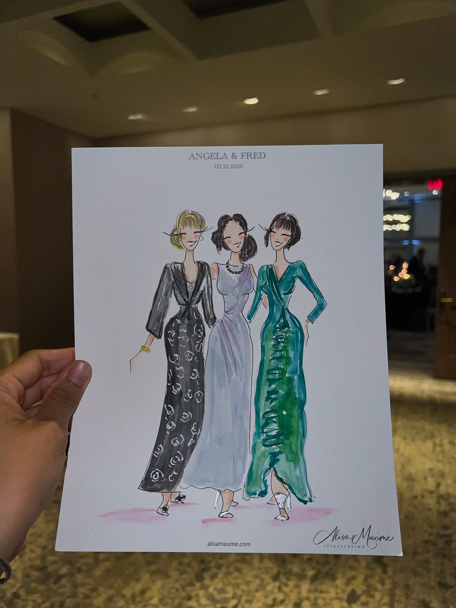 Live fashion sketch 10 from Wedding Celebration at Omni Houston Hotel