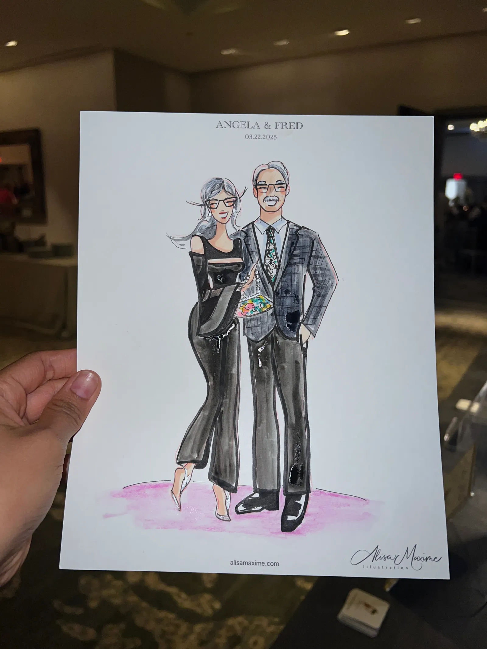 Live fashion sketch 13 from Wedding Celebration at Omni Houston Hotel