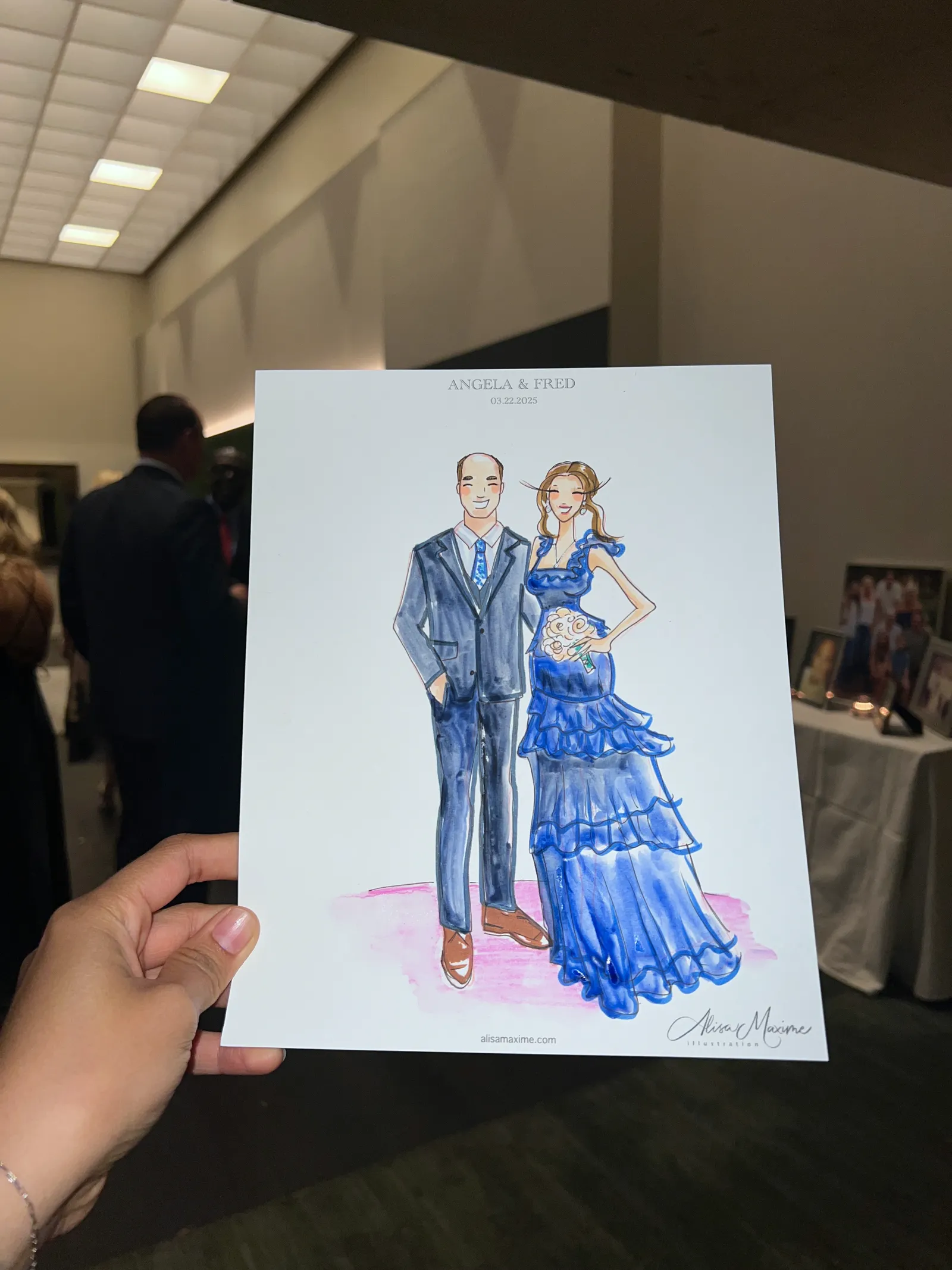 Live fashion sketch 5 from Wedding Celebration at Omni Houston Hotel