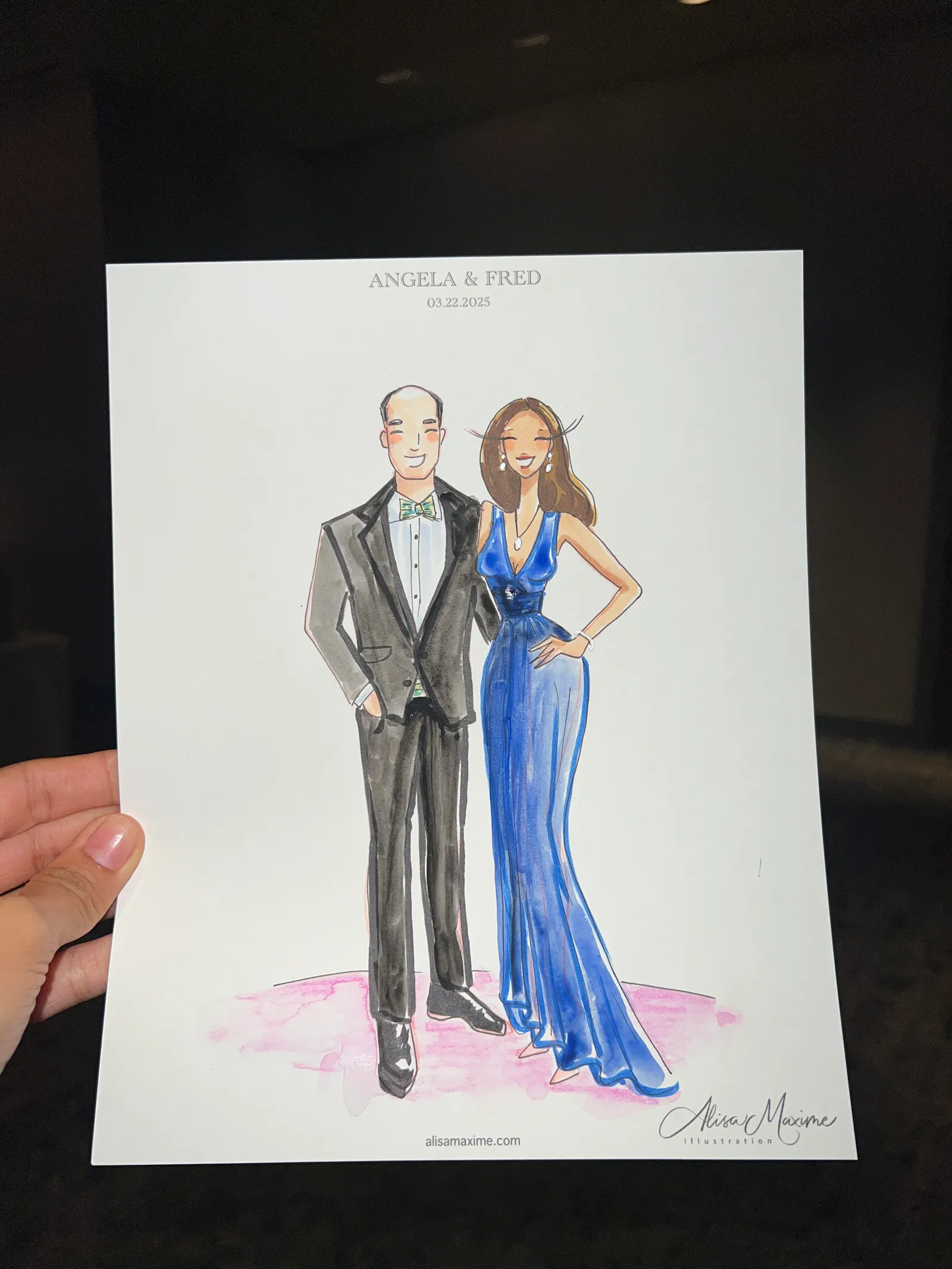 Live fashion sketch 3 from Wedding Celebration at Omni Houston Hotel