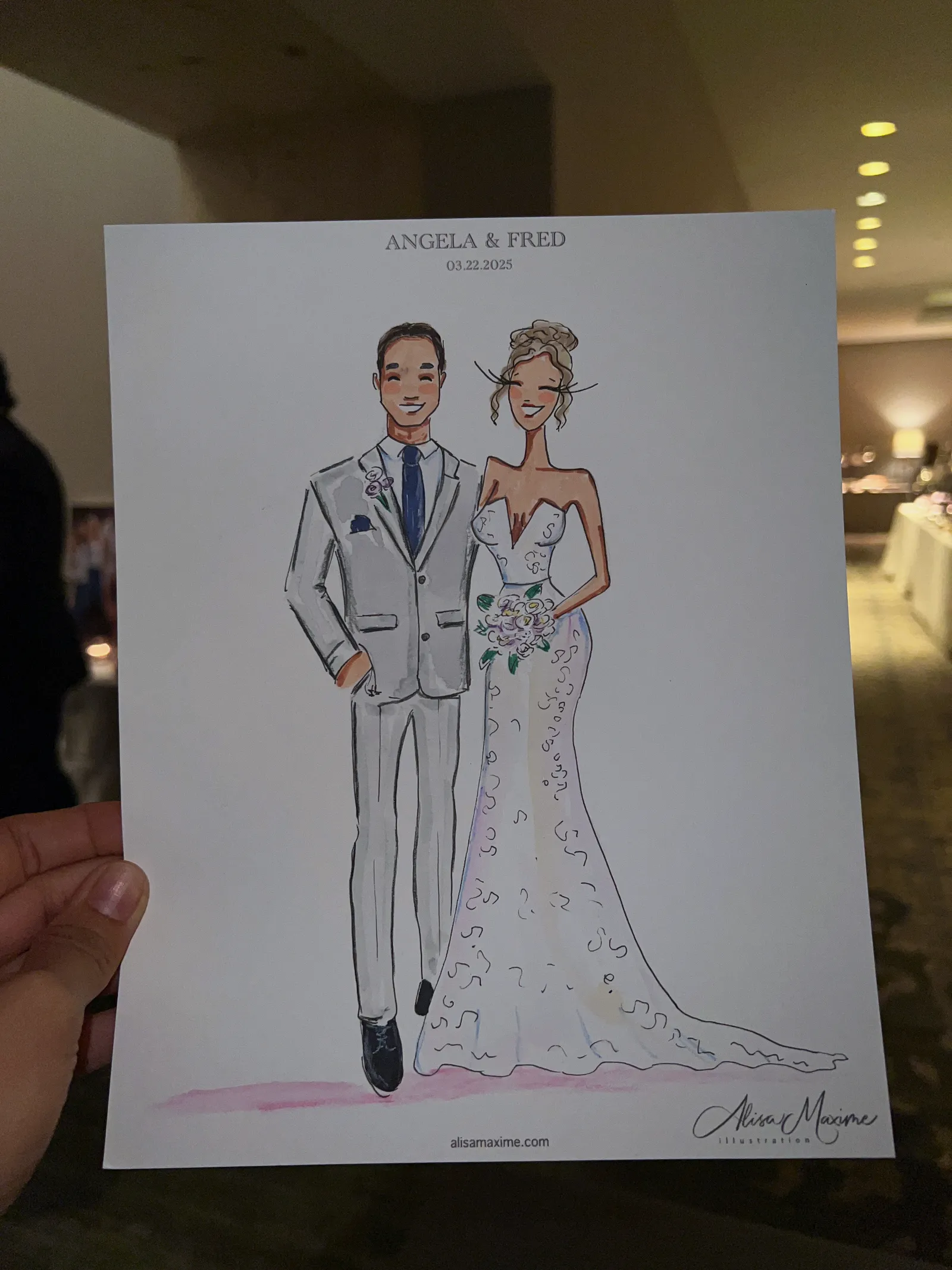 Live fashion sketch 6 from Wedding Celebration at Omni Houston Hotel