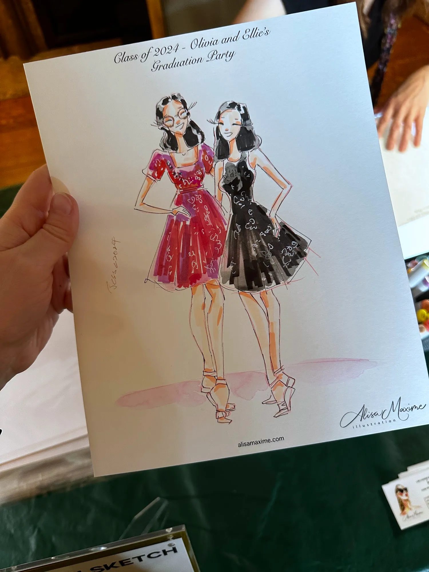 Live fashion sketch 8 from Graduation Brunch at Dallas Arboretum