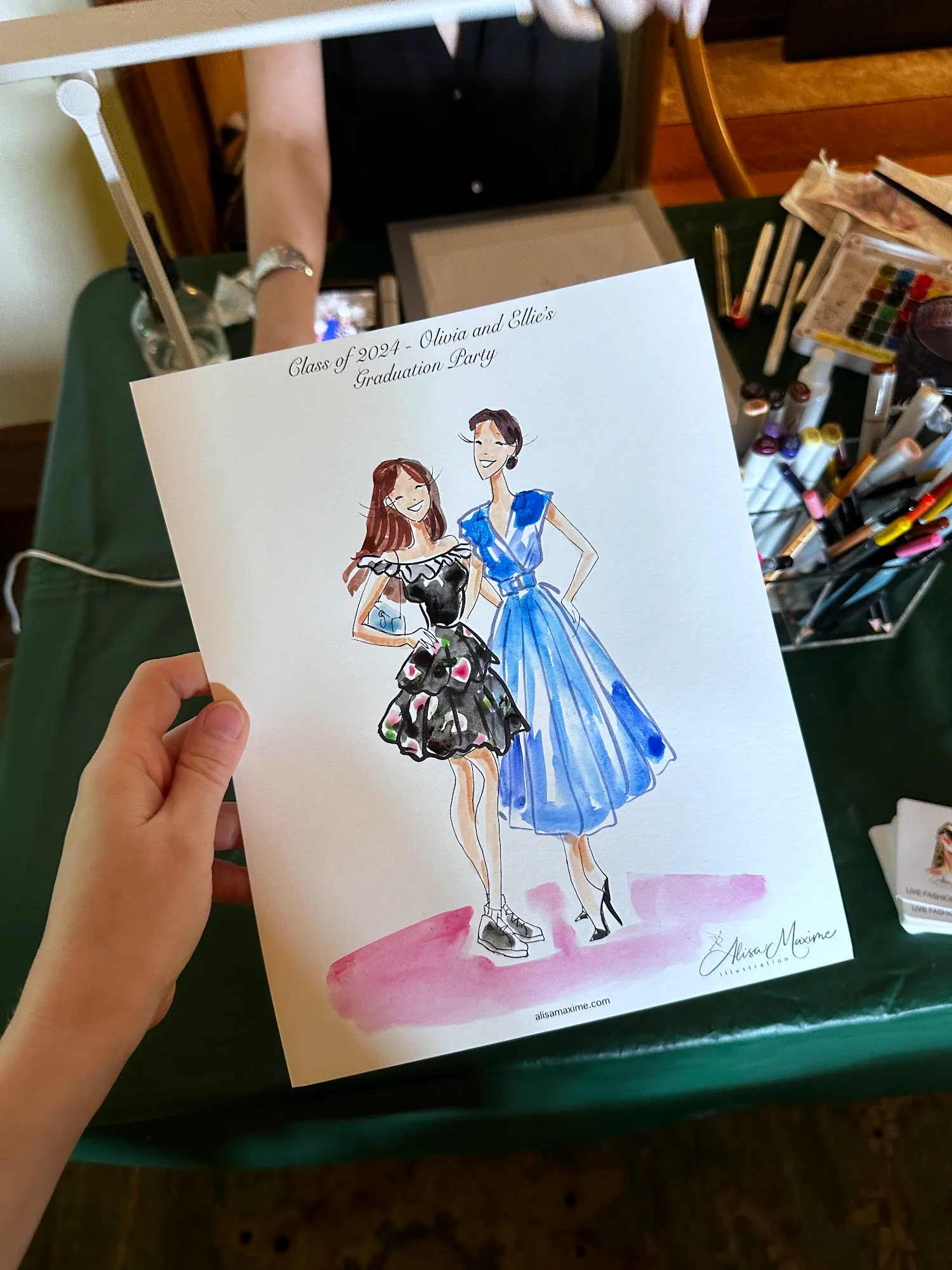 Live fashion sketch 12 from Graduation Brunch at Dallas Arboretum