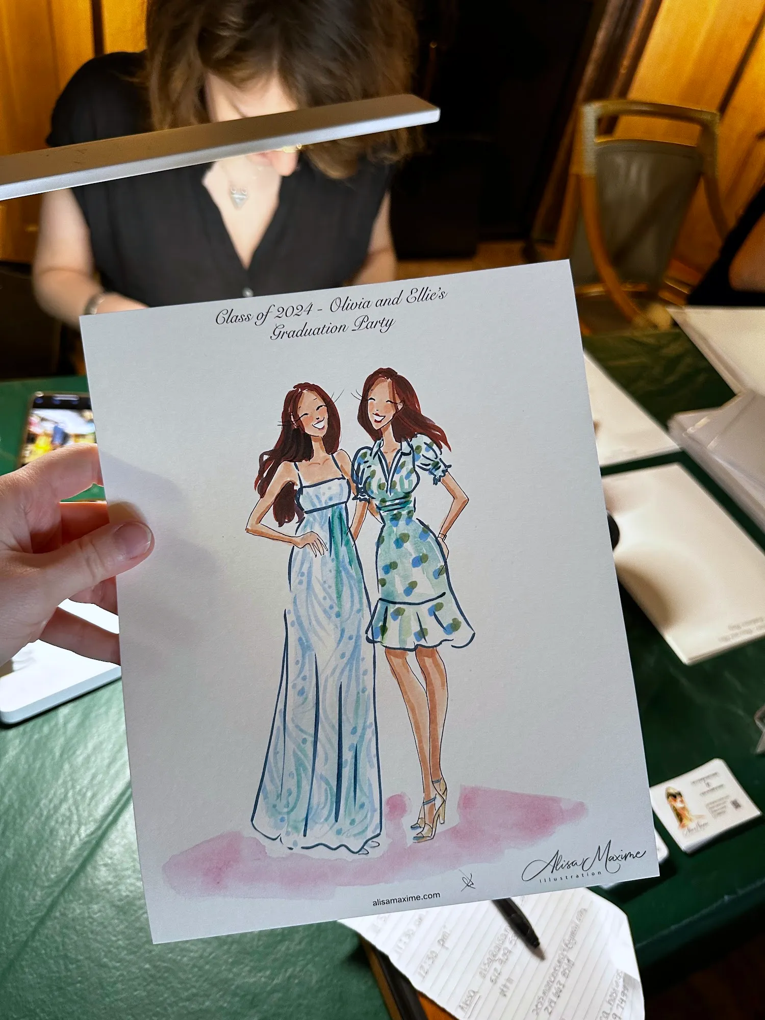 Live fashion sketch 4 from Graduation Brunch at Dallas Arboretum