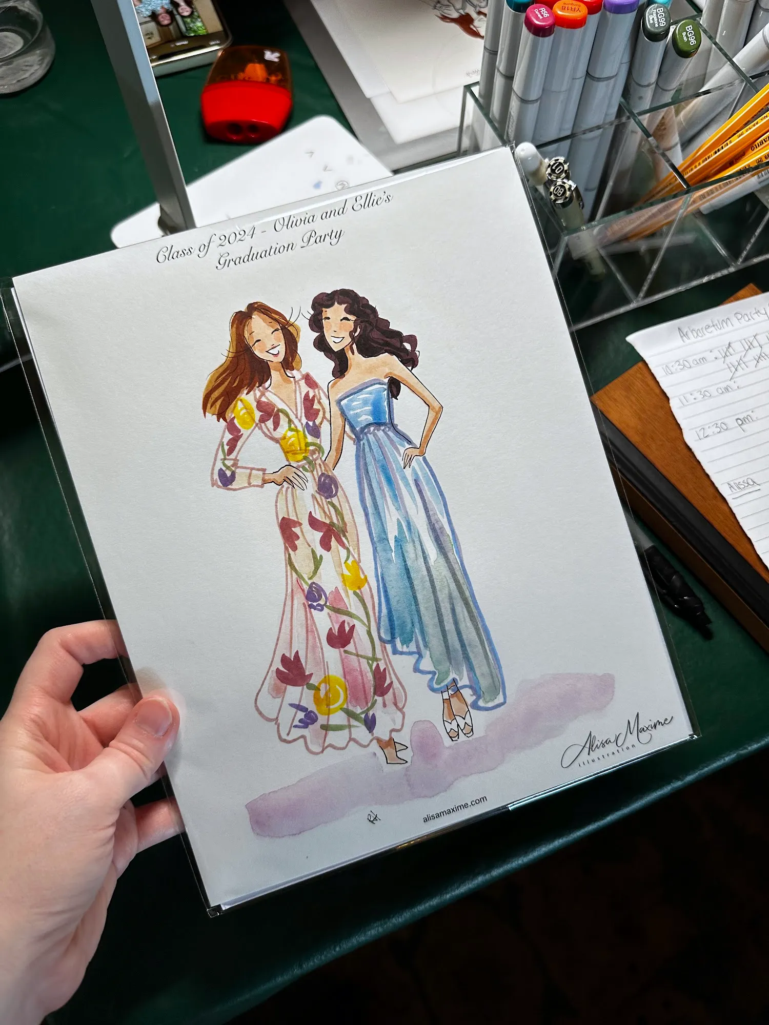 Live fashion sketch 2 from Graduation Brunch at Dallas Arboretum