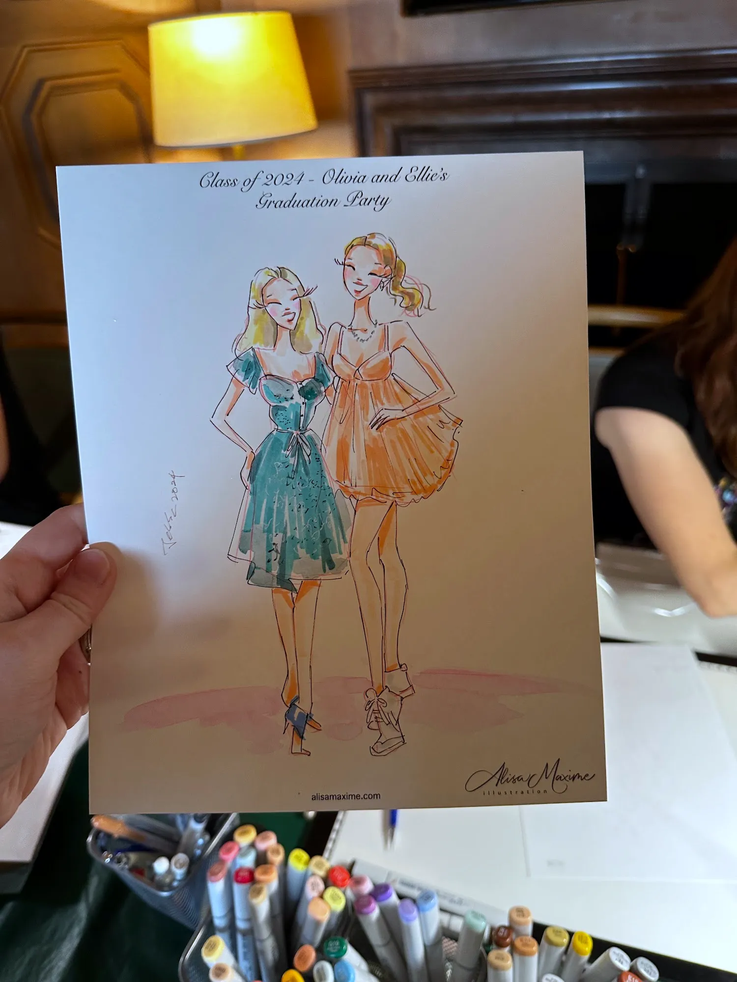 Live fashion sketch 6 from Graduation Brunch at Dallas Arboretum