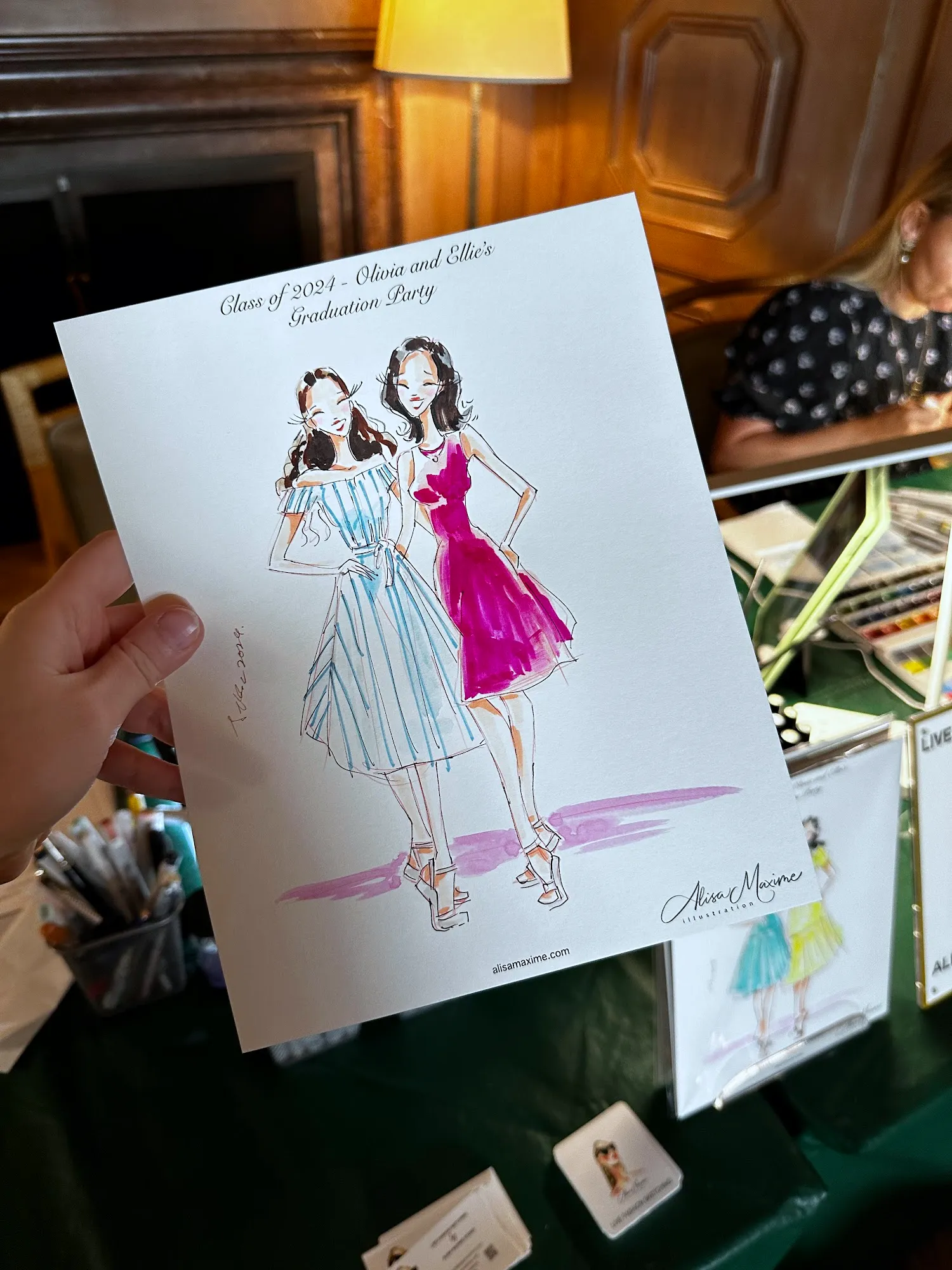 Live fashion sketch 10 from Graduation Brunch at Dallas Arboretum