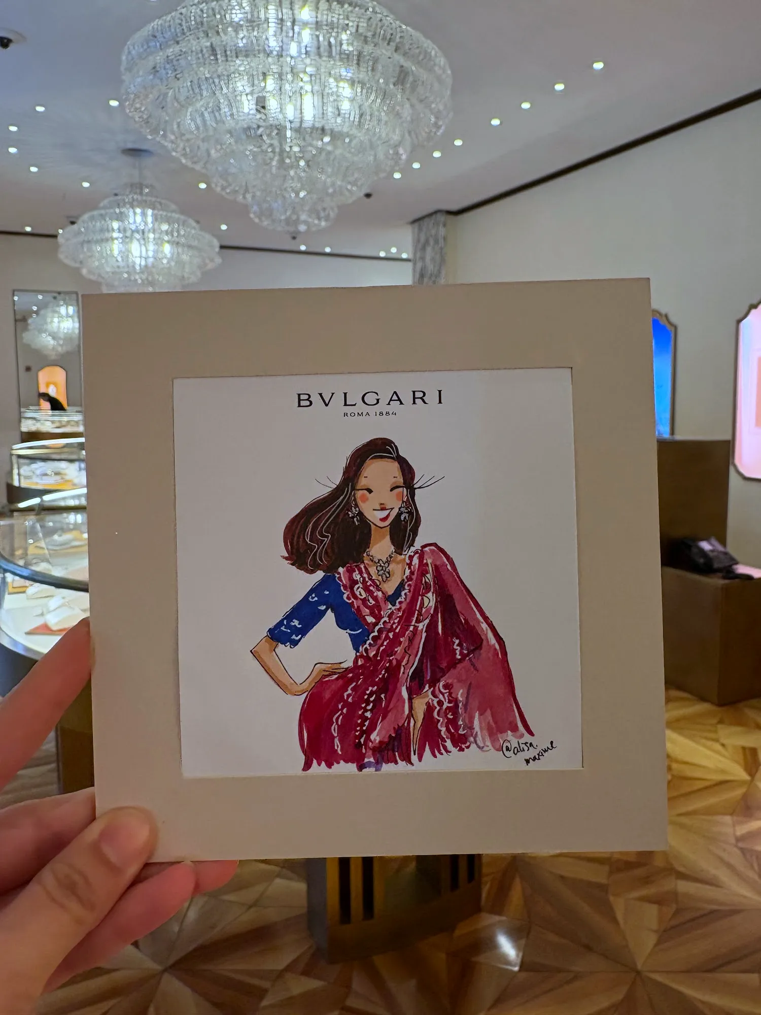 Live sketch from Shop Event at BVLGARI, Chicago