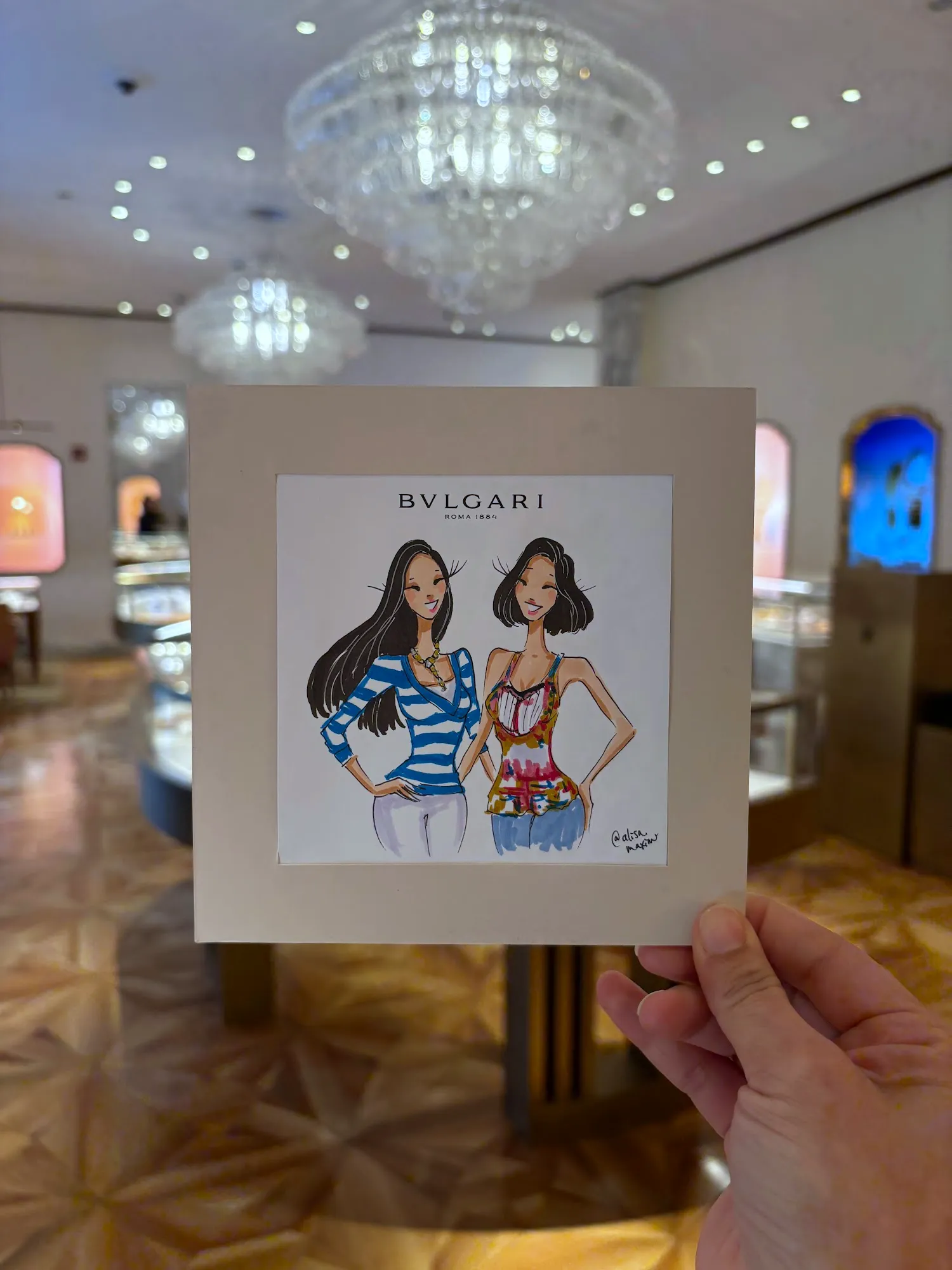 Live fashion sketch 10 from Shop Event at BVLGARI, Chicago