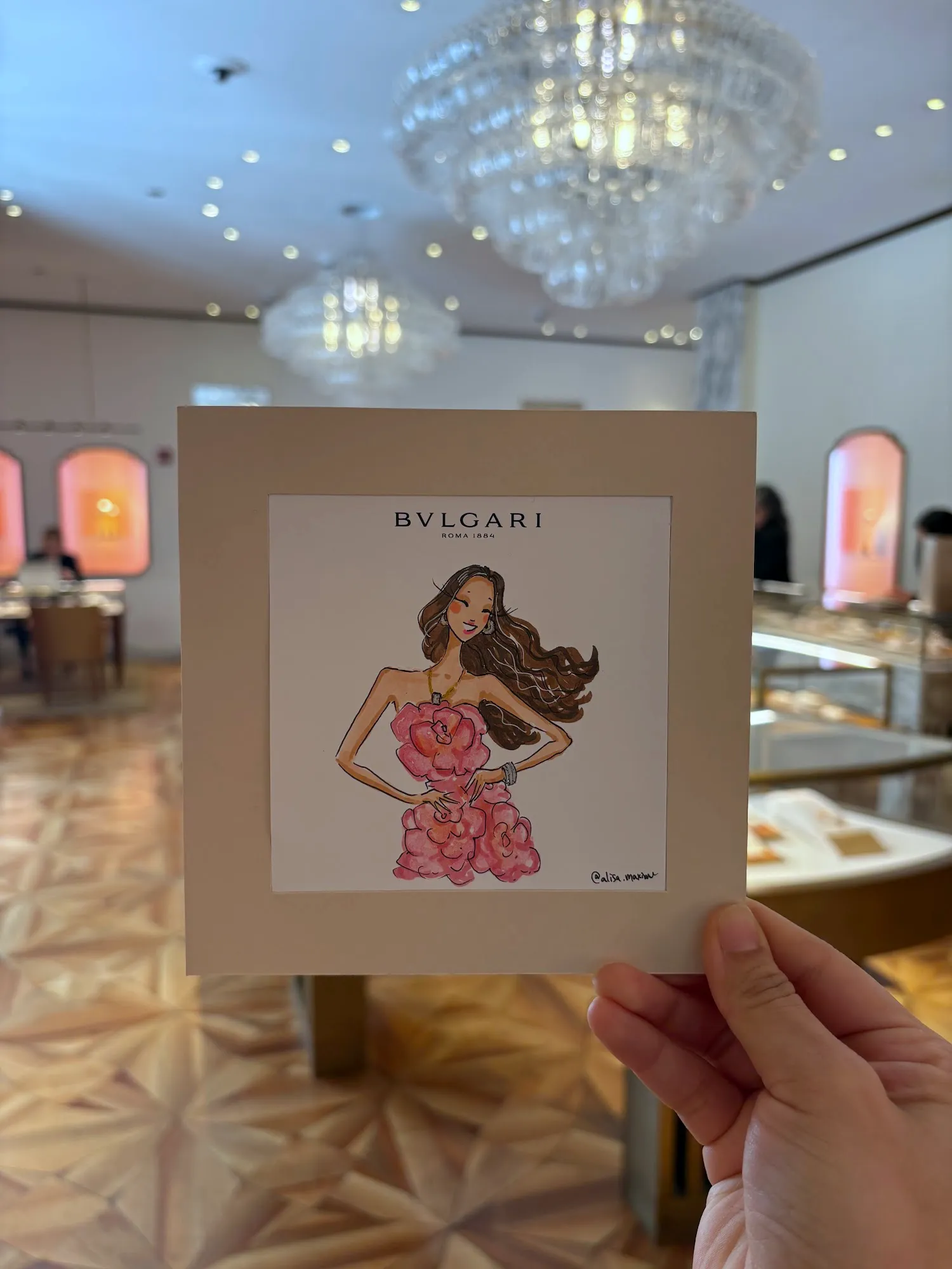Live fashion sketch 4 from Shop Event at BVLGARI, Chicago