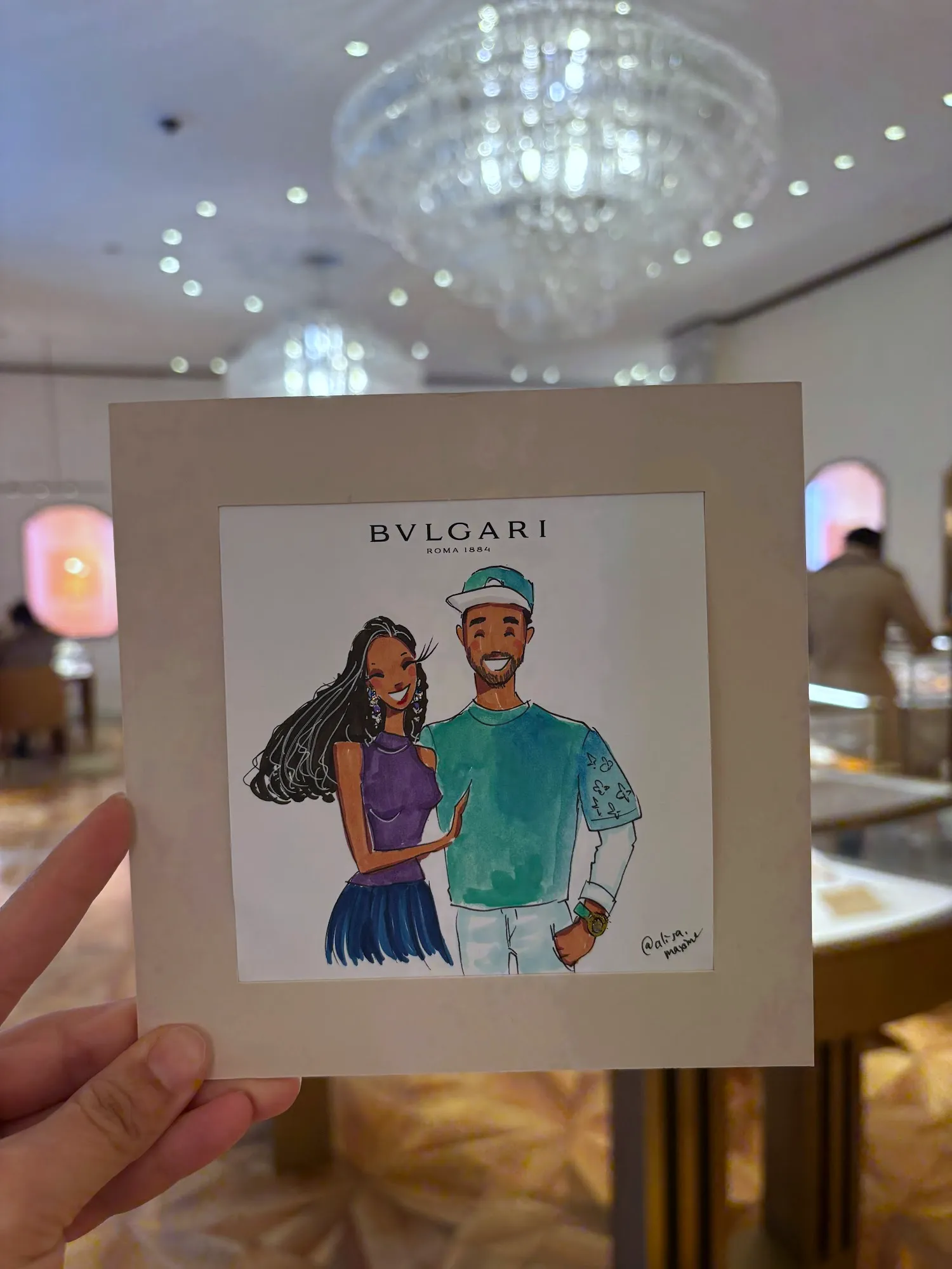 Live fashion sketch 11 from Shop Event at BVLGARI, Chicago