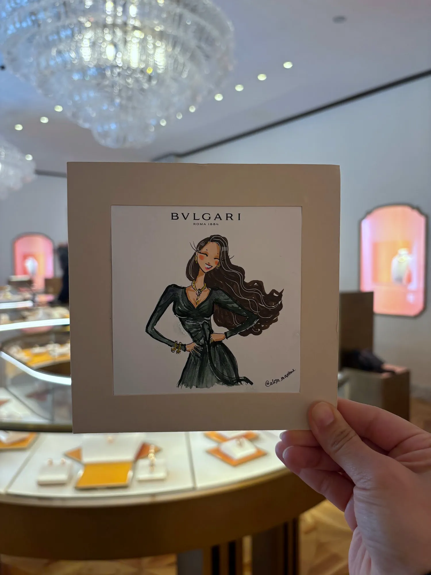 Live fashion sketch 6 from Shop Event at BVLGARI, Chicago