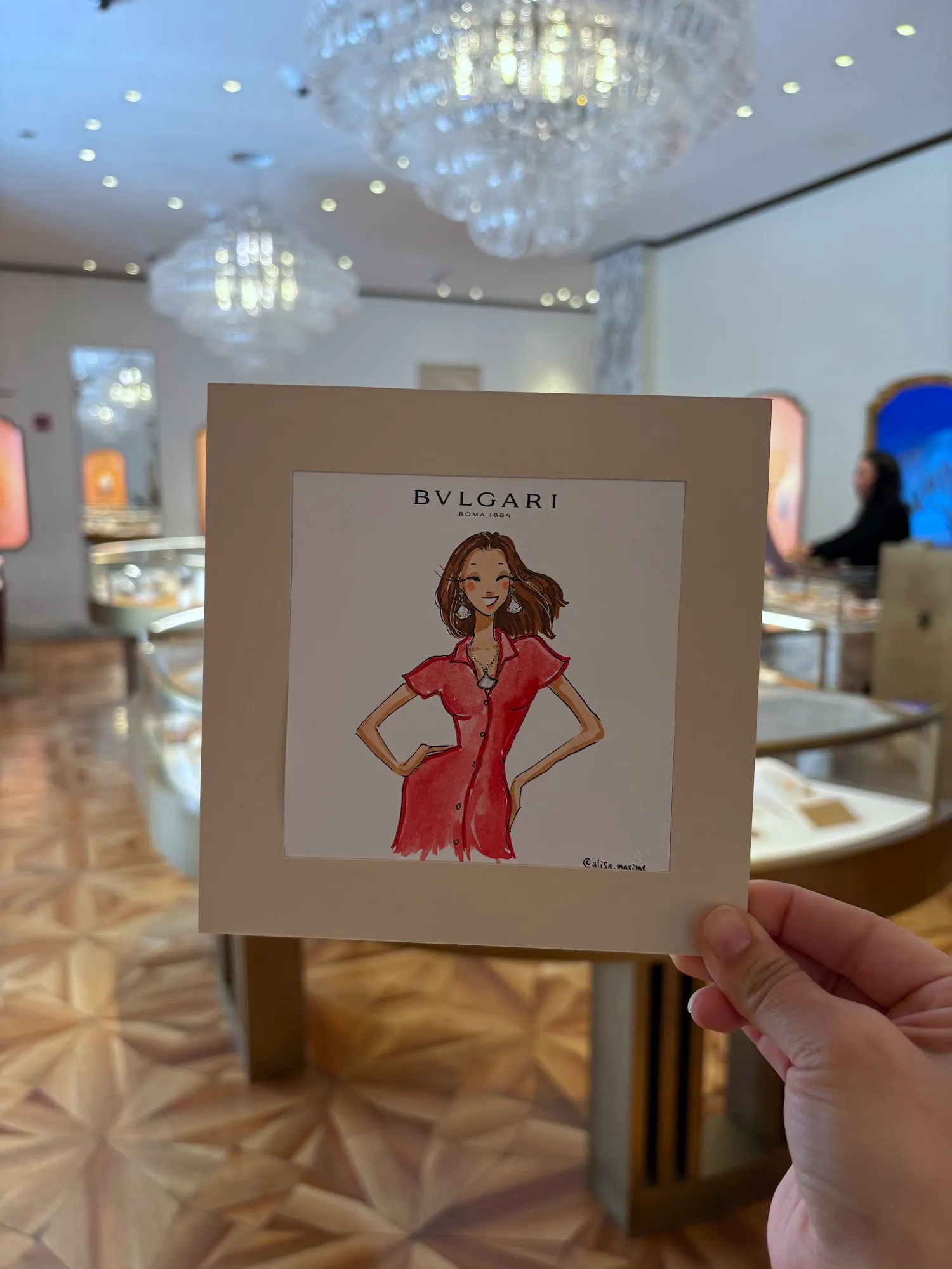 Live fashion sketch 3 from Shop Event at BVLGARI, Chicago