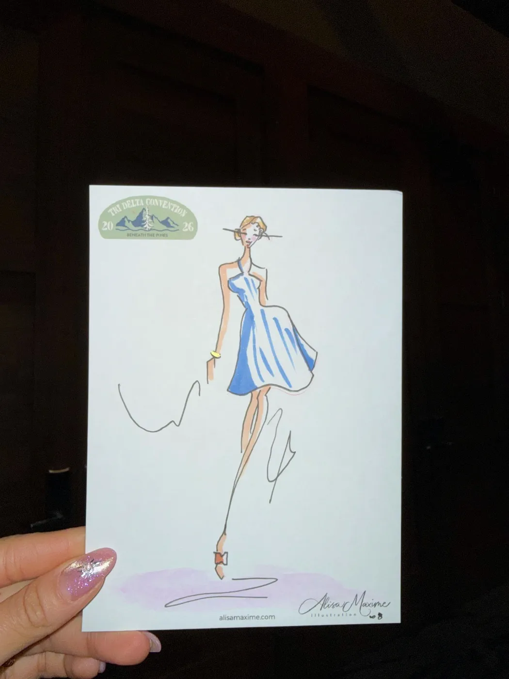 Live fashion sketch 14 from Tri Delta Corporate Party at Gaylord Rockies, Aurora