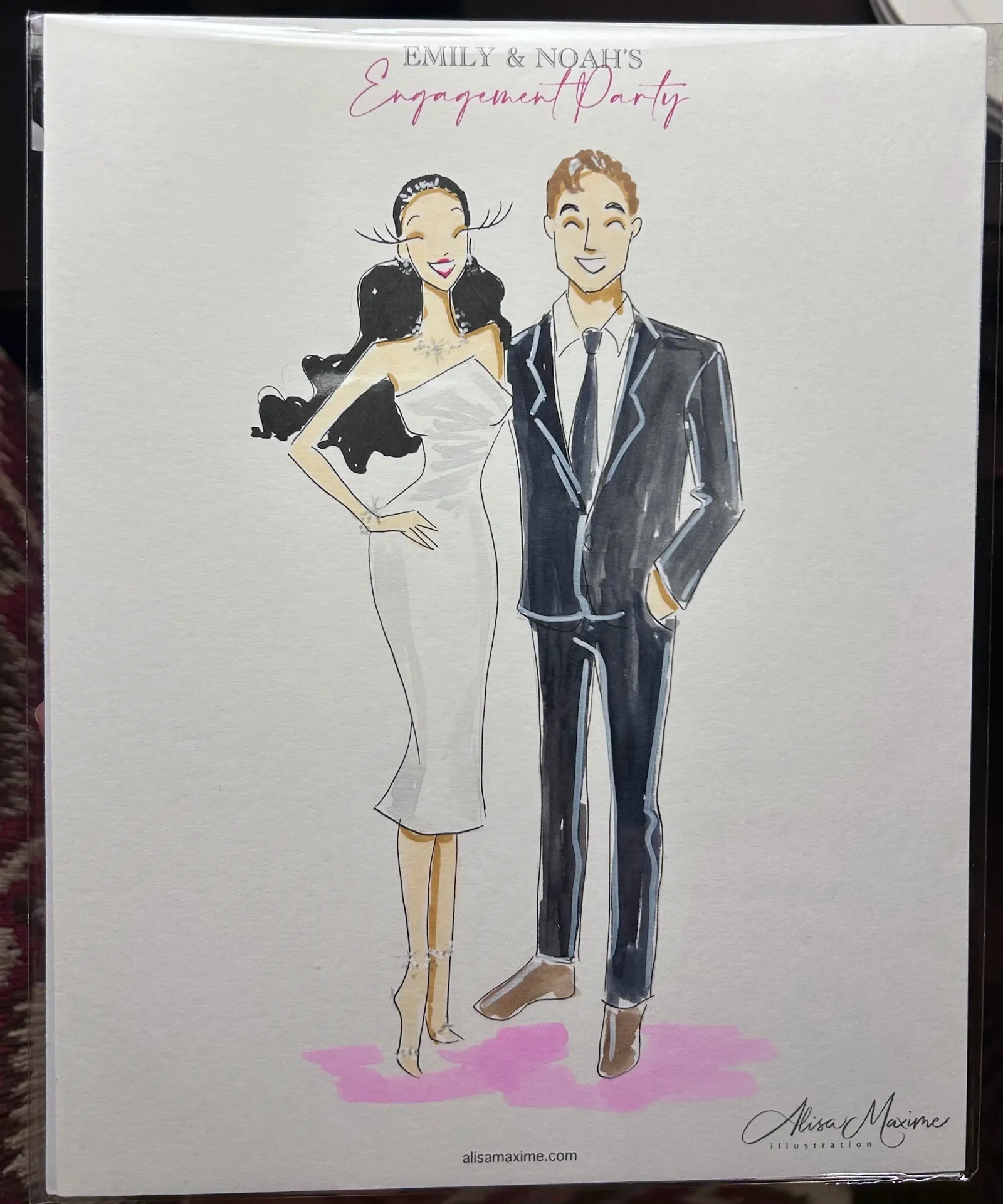 Live sketch from Engagement Celebration at The Athenaeum, Pasadena