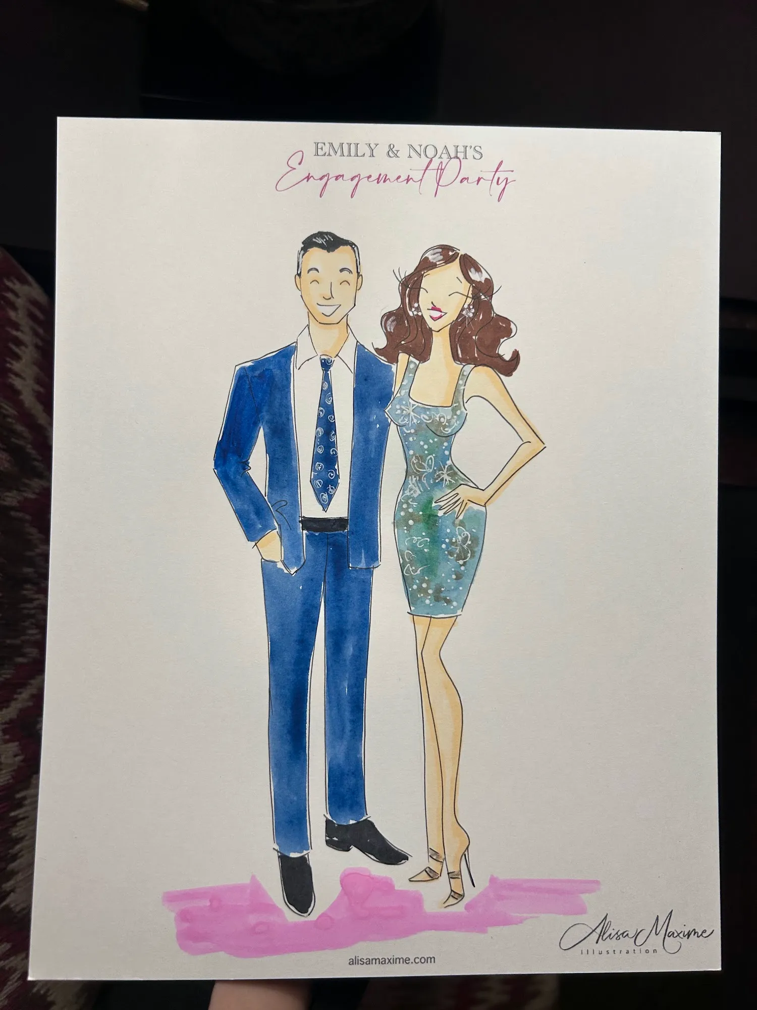 Live fashion sketch 11 from Engagement Celebration at The Athenaeum, Pasadena