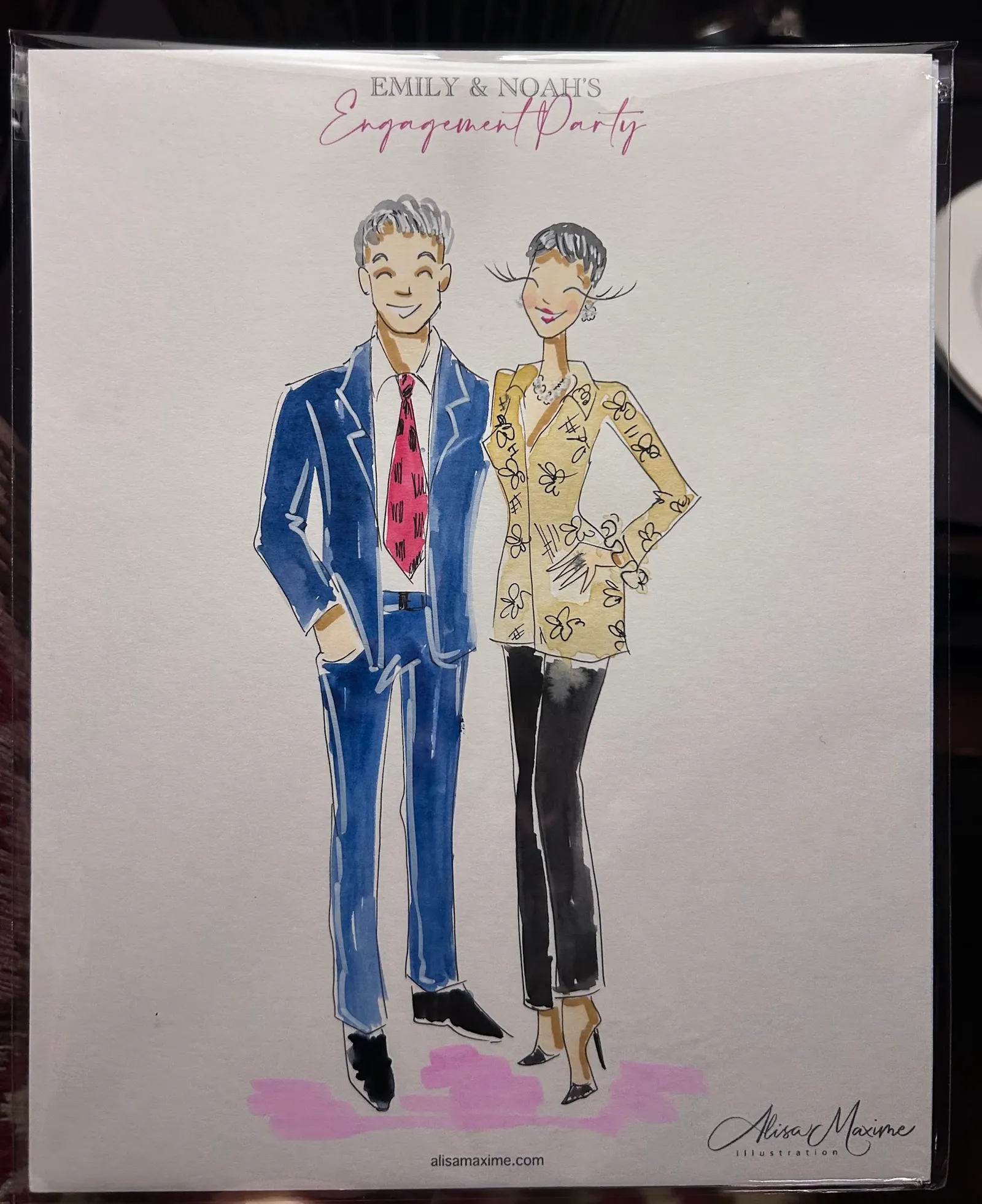 Live fashion sketch 6 from Engagement Celebration at The Athenaeum, Pasadena