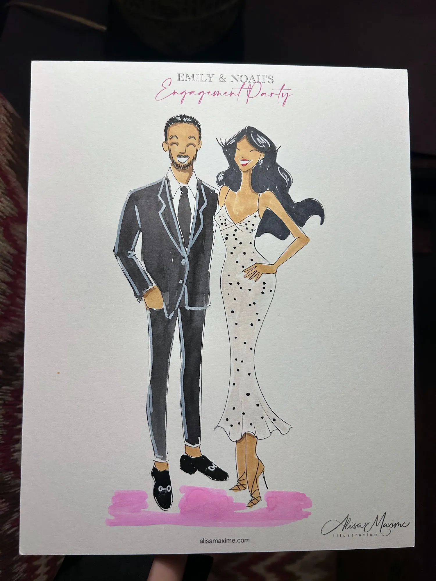 Live fashion sketch 8 from Engagement Celebration at The Athenaeum, Pasadena