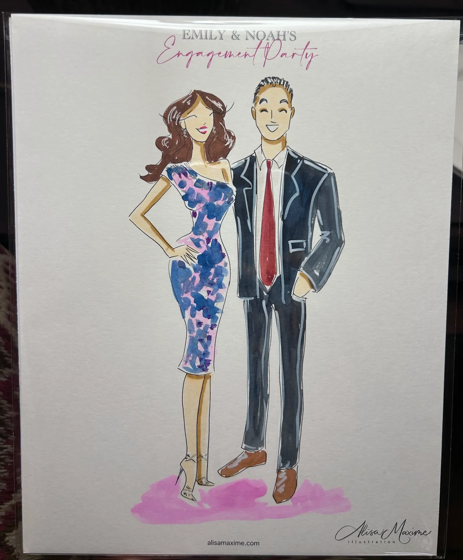 Live fashion sketch 5 from Engagement Celebration at The Athenaeum, Pasadena