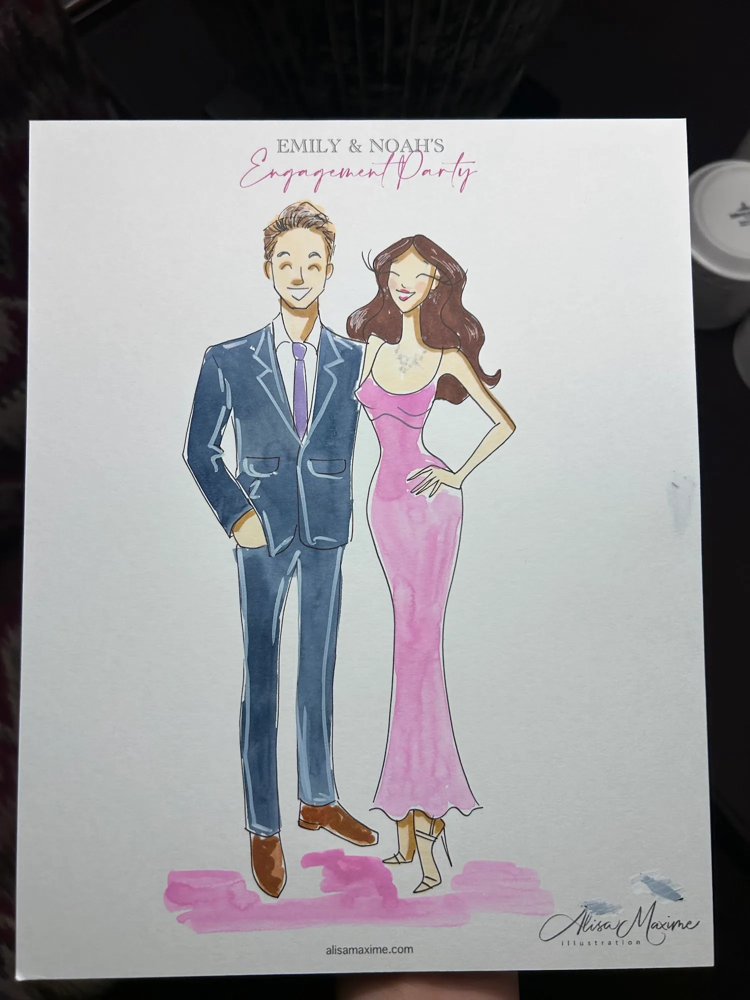 Live fashion sketch 14 from Engagement Celebration at The Athenaeum, Pasadena