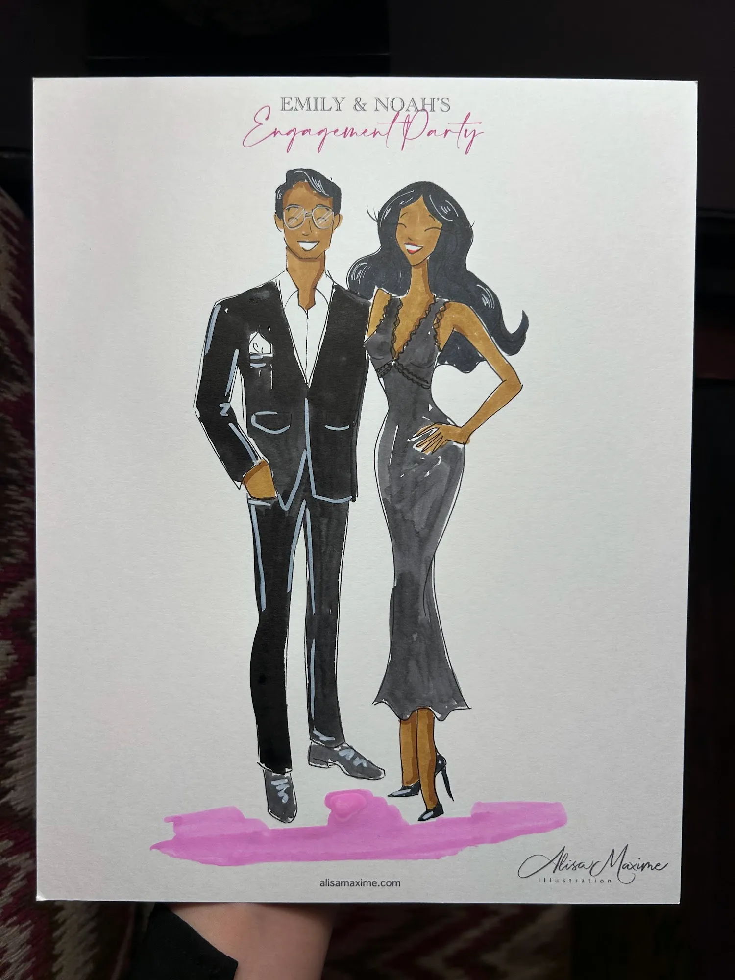 Live fashion sketch 13 from Engagement Celebration at The Athenaeum, Pasadena
