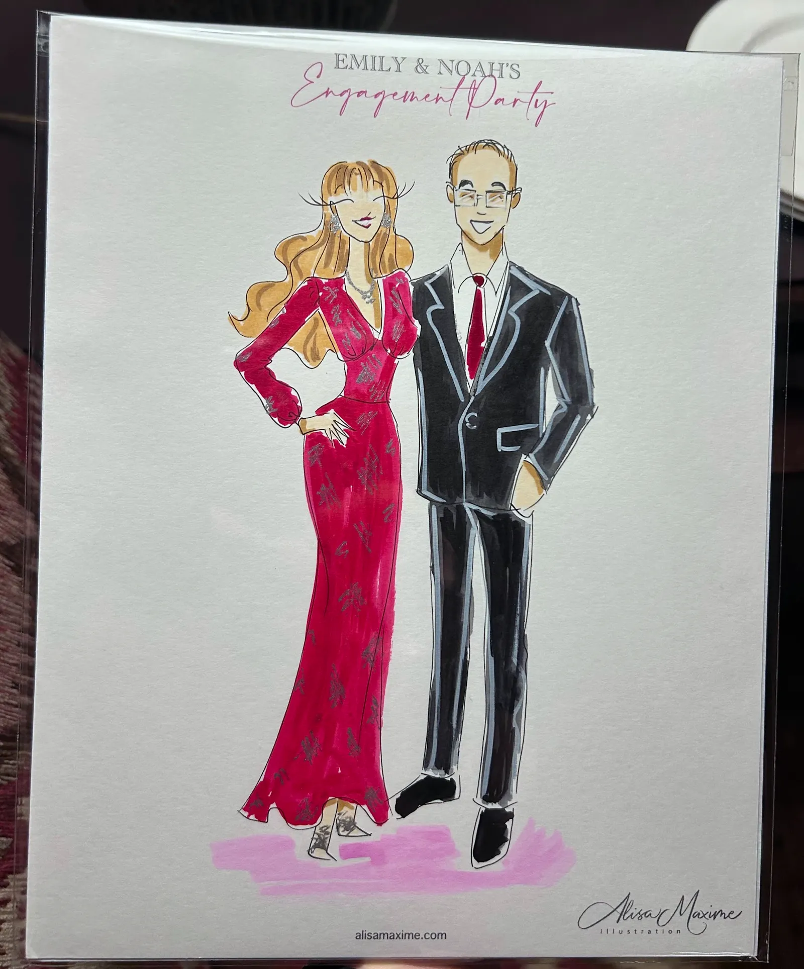 Live fashion sketch 4 from Engagement Celebration at The Athenaeum, Pasadena