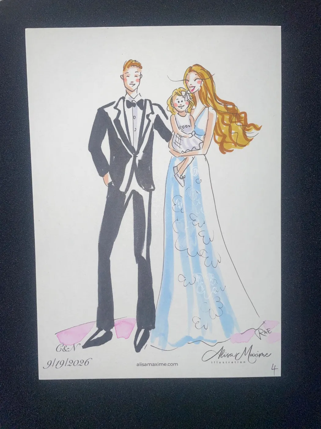 Live sketch from Wedding Celebration in Chicago