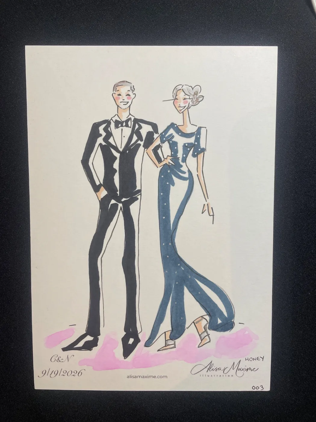 Live fashion sketch 3 from Wedding Celebration in Chicago