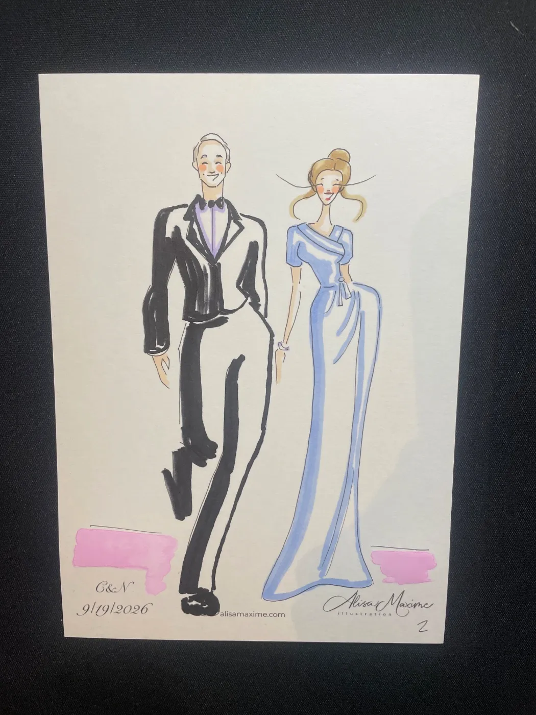Live fashion sketch 2 from Wedding Celebration in Chicago