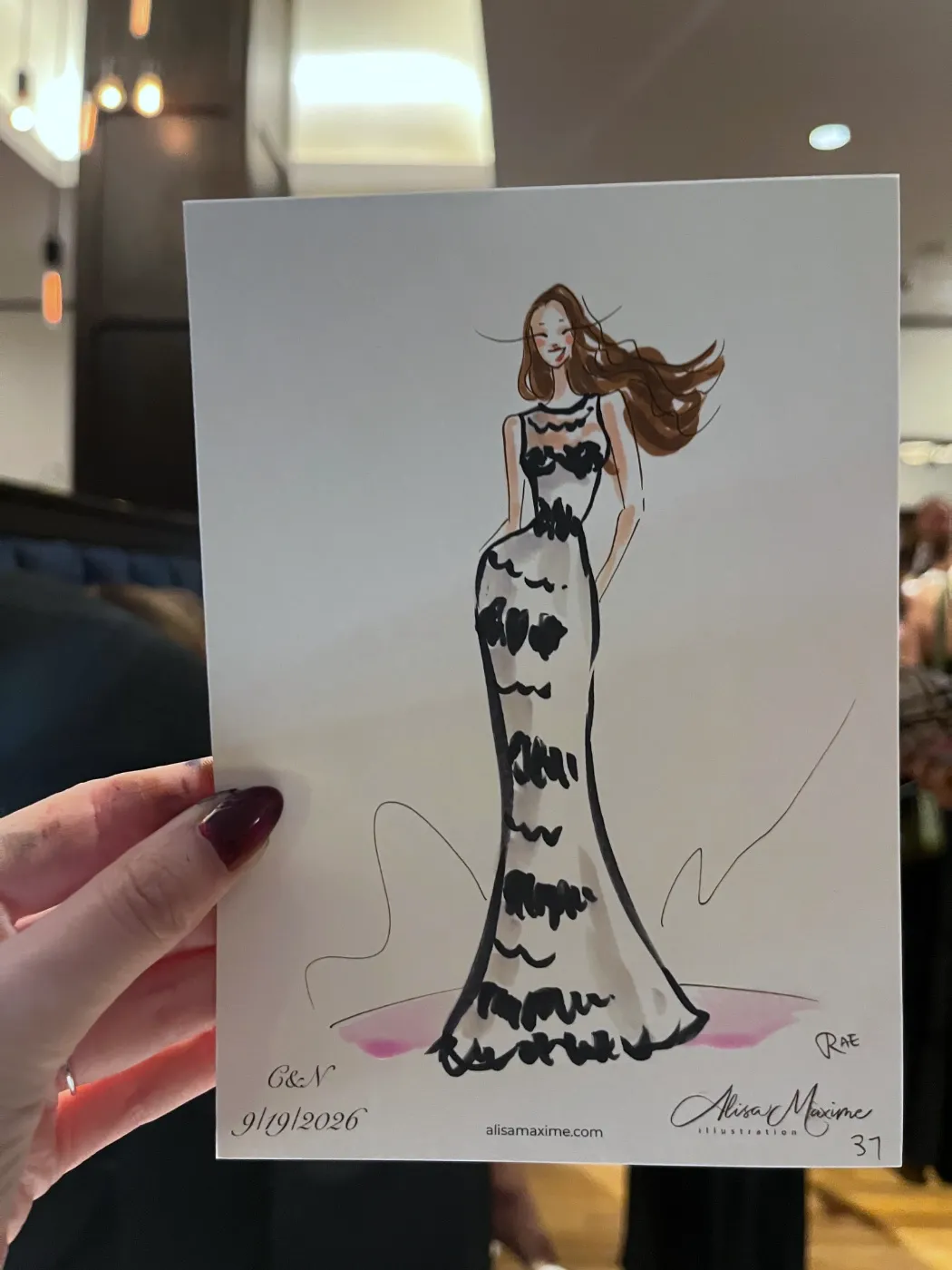 Live fashion sketch 11 from Wedding Celebration in Chicago