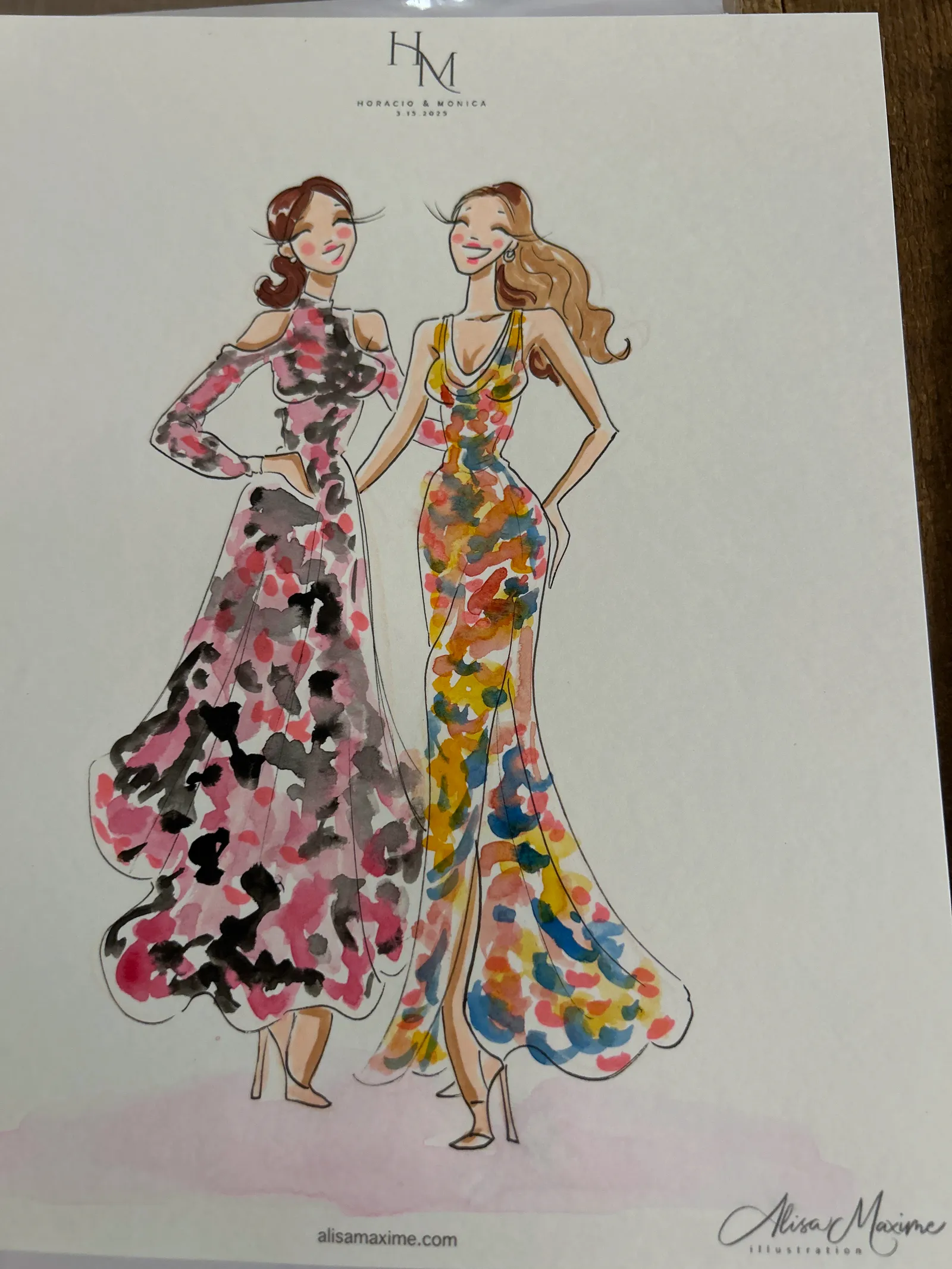 Live fashion sketch 14 from San Antonio Wedding at The Gardens at West Green
