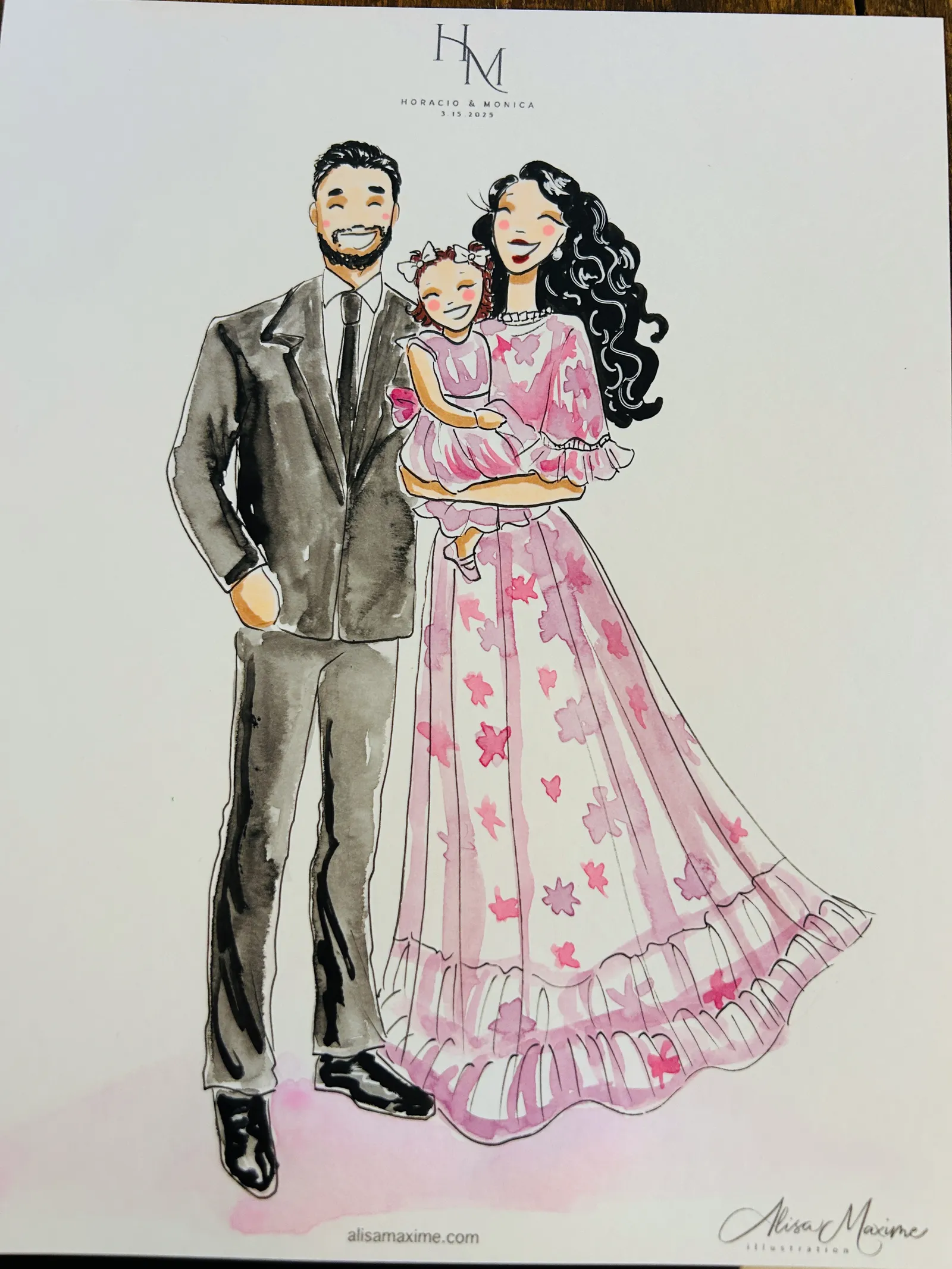 Live sketch from San Antonio Wedding at The Gardens at West Green