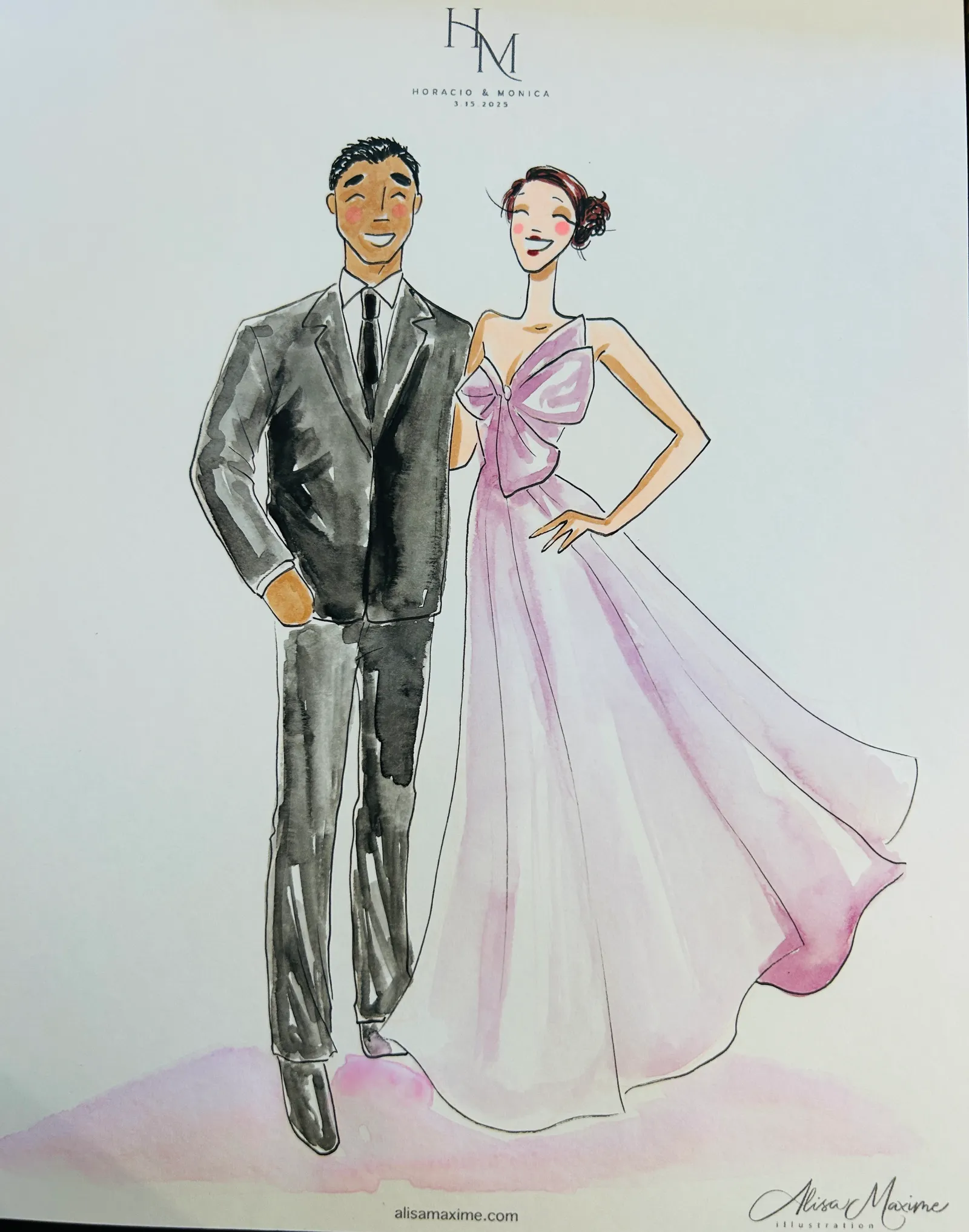 Live fashion sketch 3 from San Antonio Wedding at The Gardens at West Green