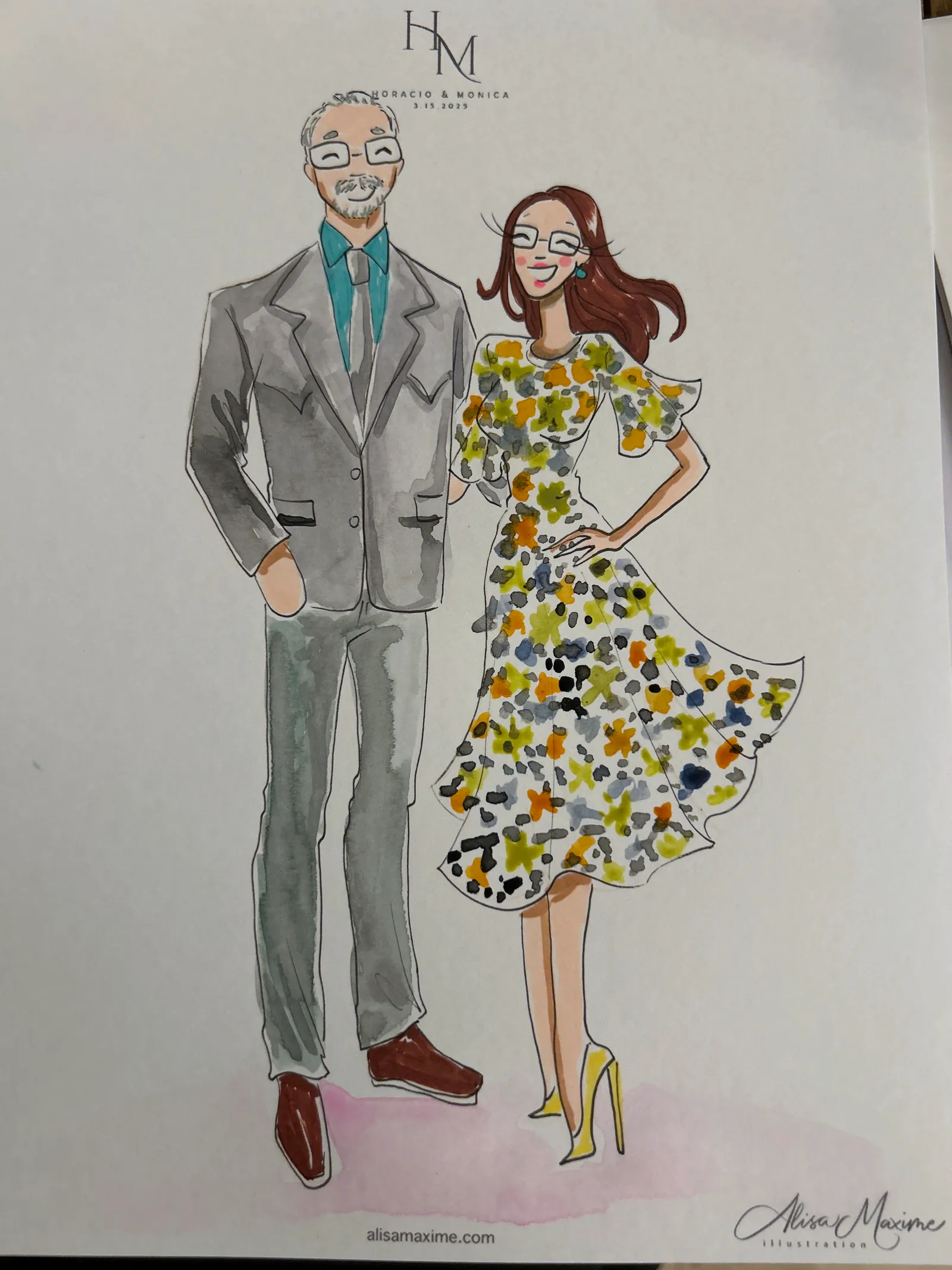 Live fashion sketch 8 from San Antonio Wedding at The Gardens at West Green