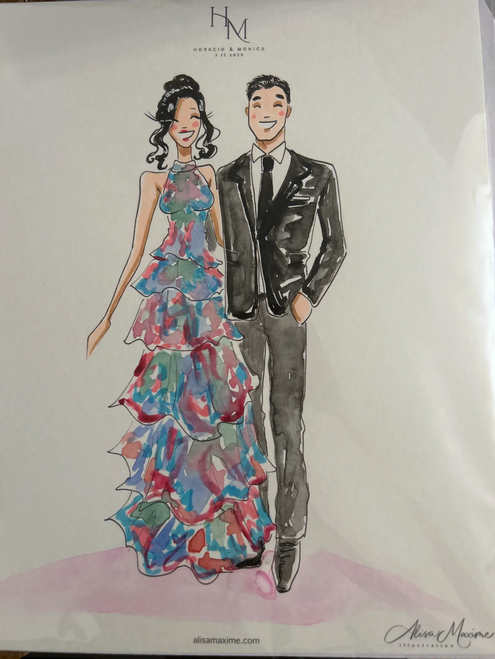 Live fashion sketch 5 from San Antonio Wedding at The Gardens at West Green
