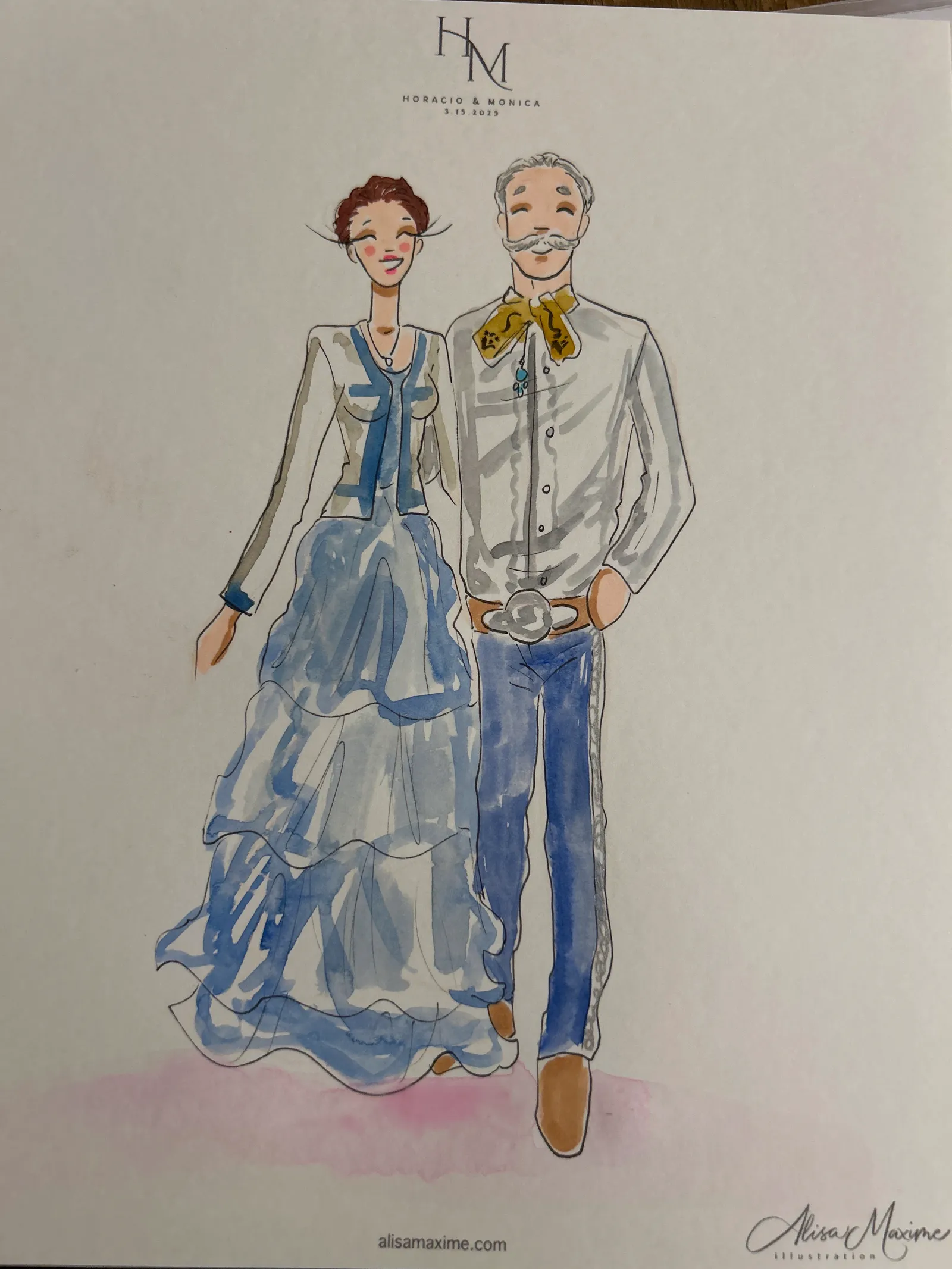 Live fashion sketch 9 from San Antonio Wedding at The Gardens at West Green