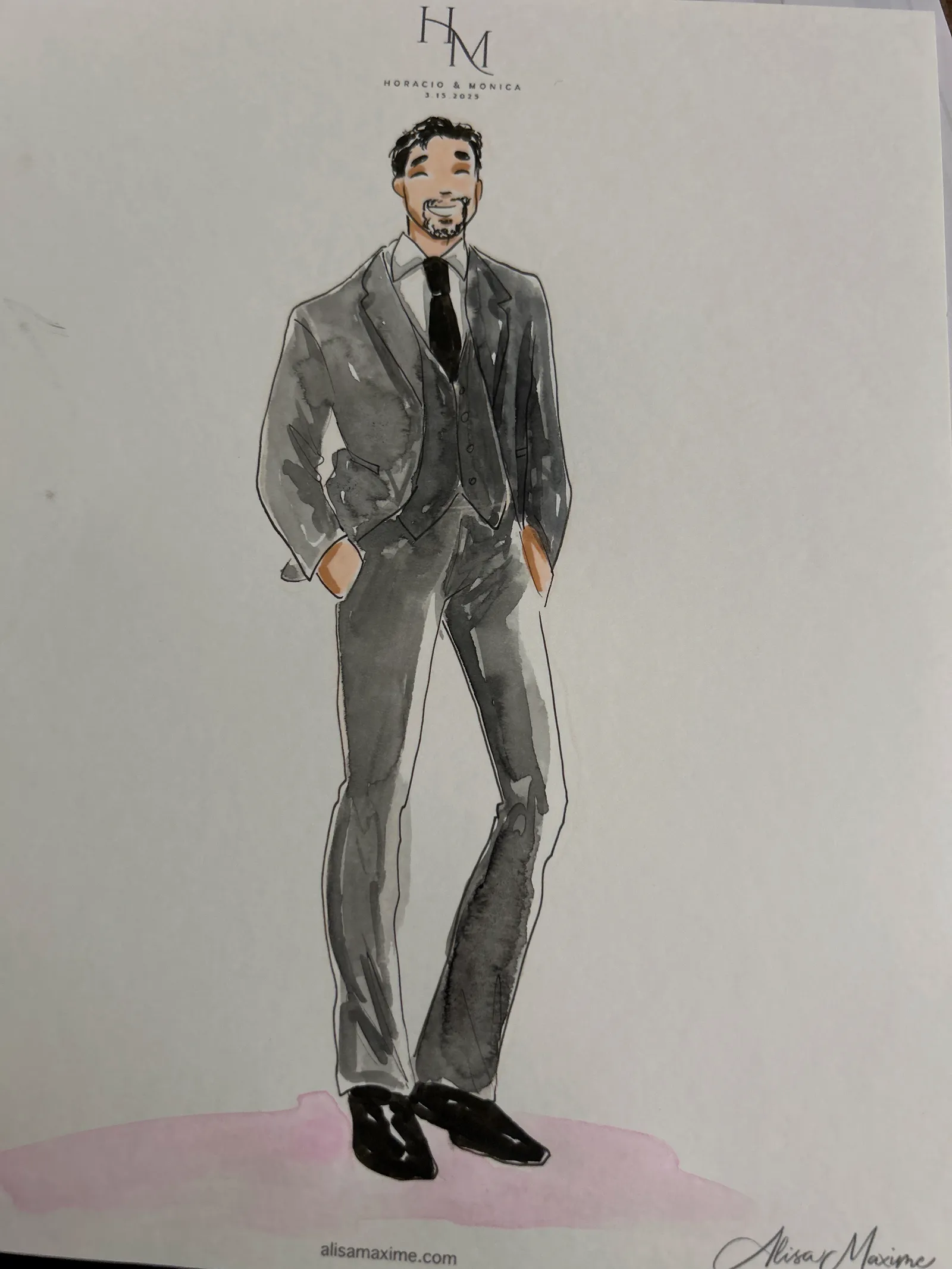 Live fashion sketch 12 from San Antonio Wedding at The Gardens at West Green