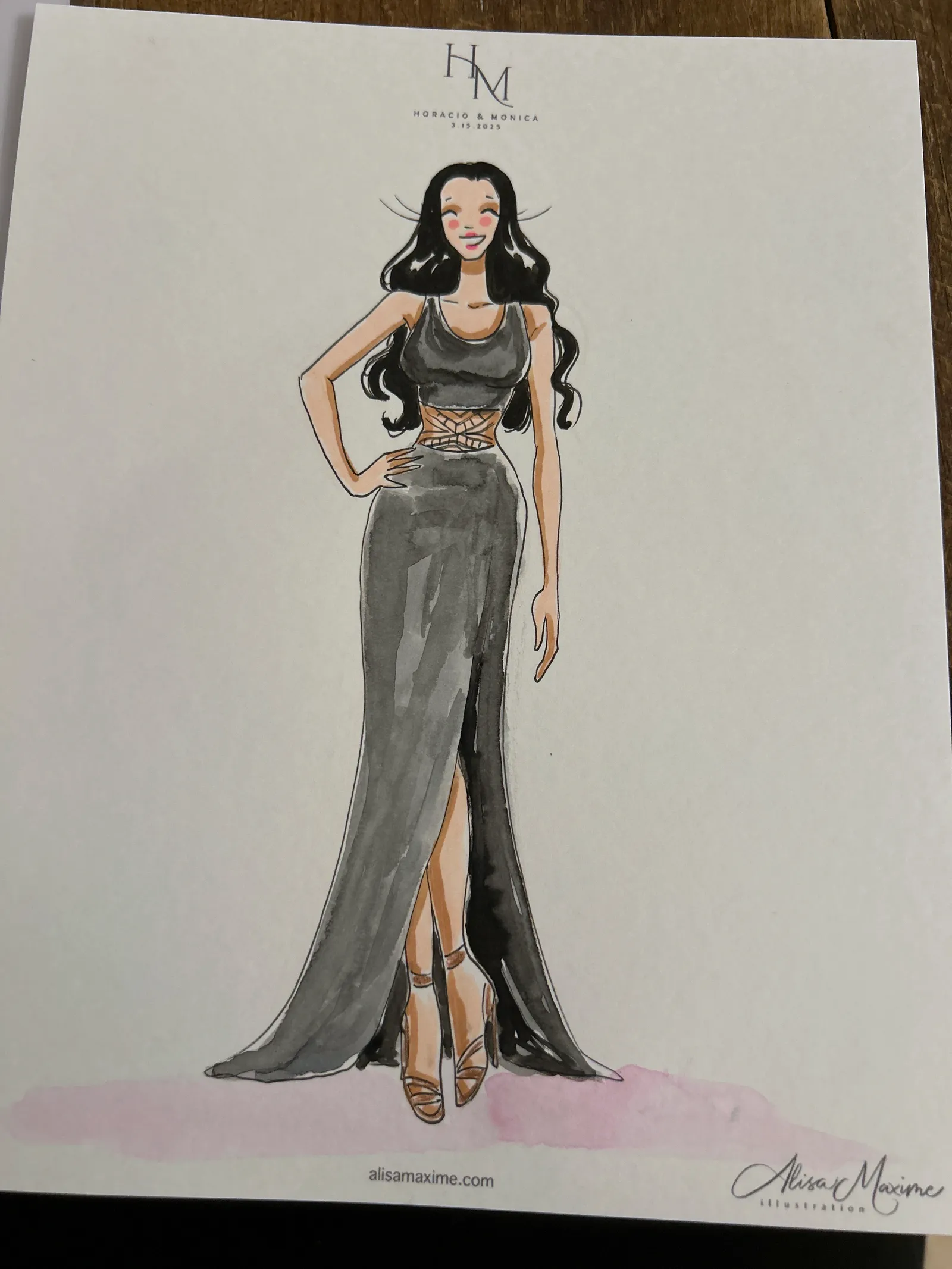 Live fashion sketch 13 from San Antonio Wedding at The Gardens at West Green