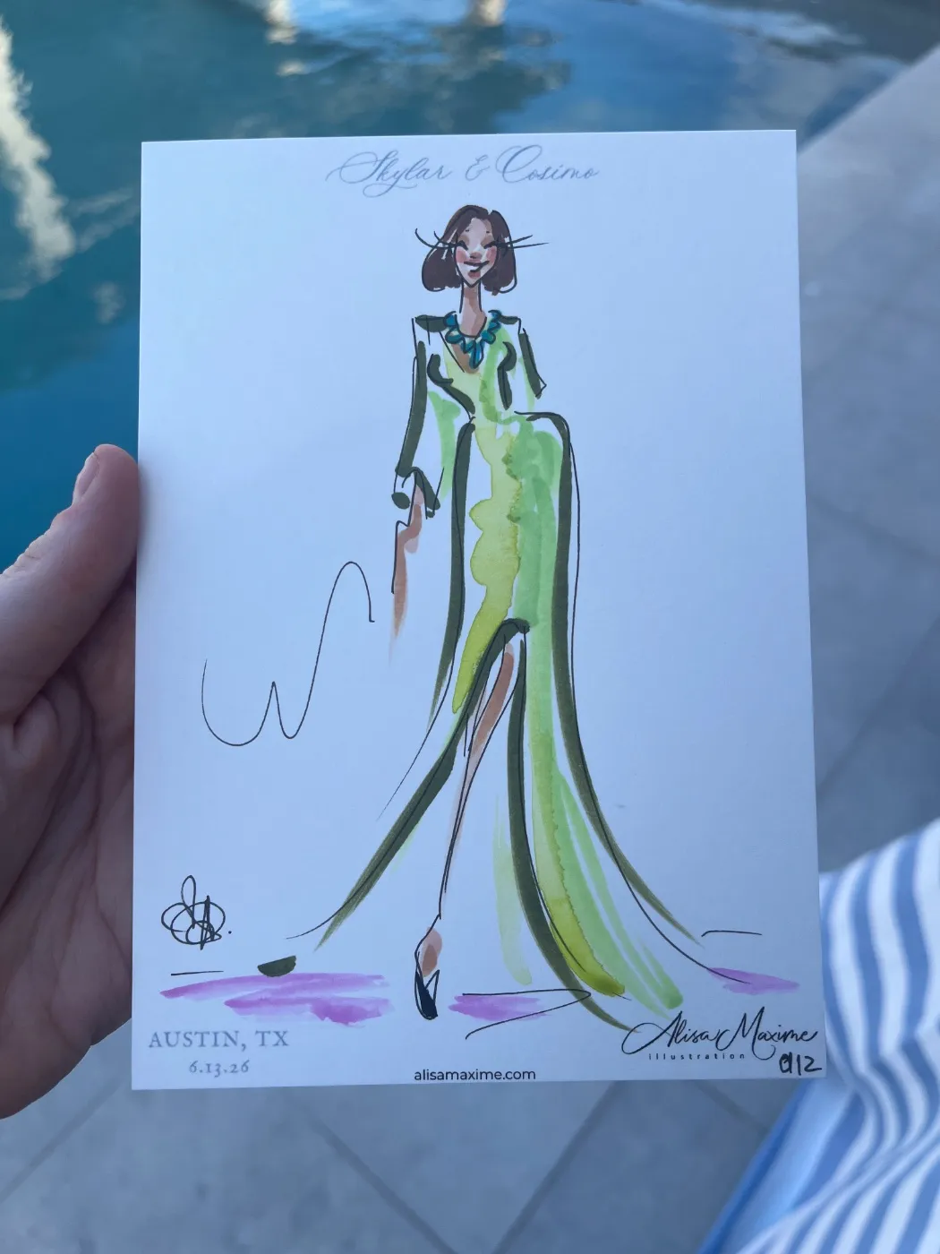 Live fashion sketch 12 from Engagement Party in Austin