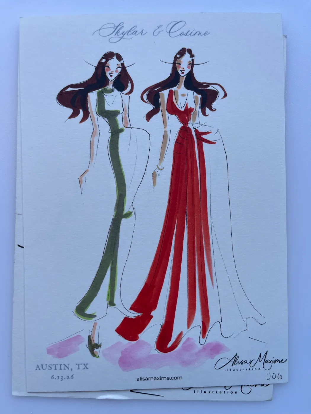 Live fashion sketch 6 from Engagement Party in Austin