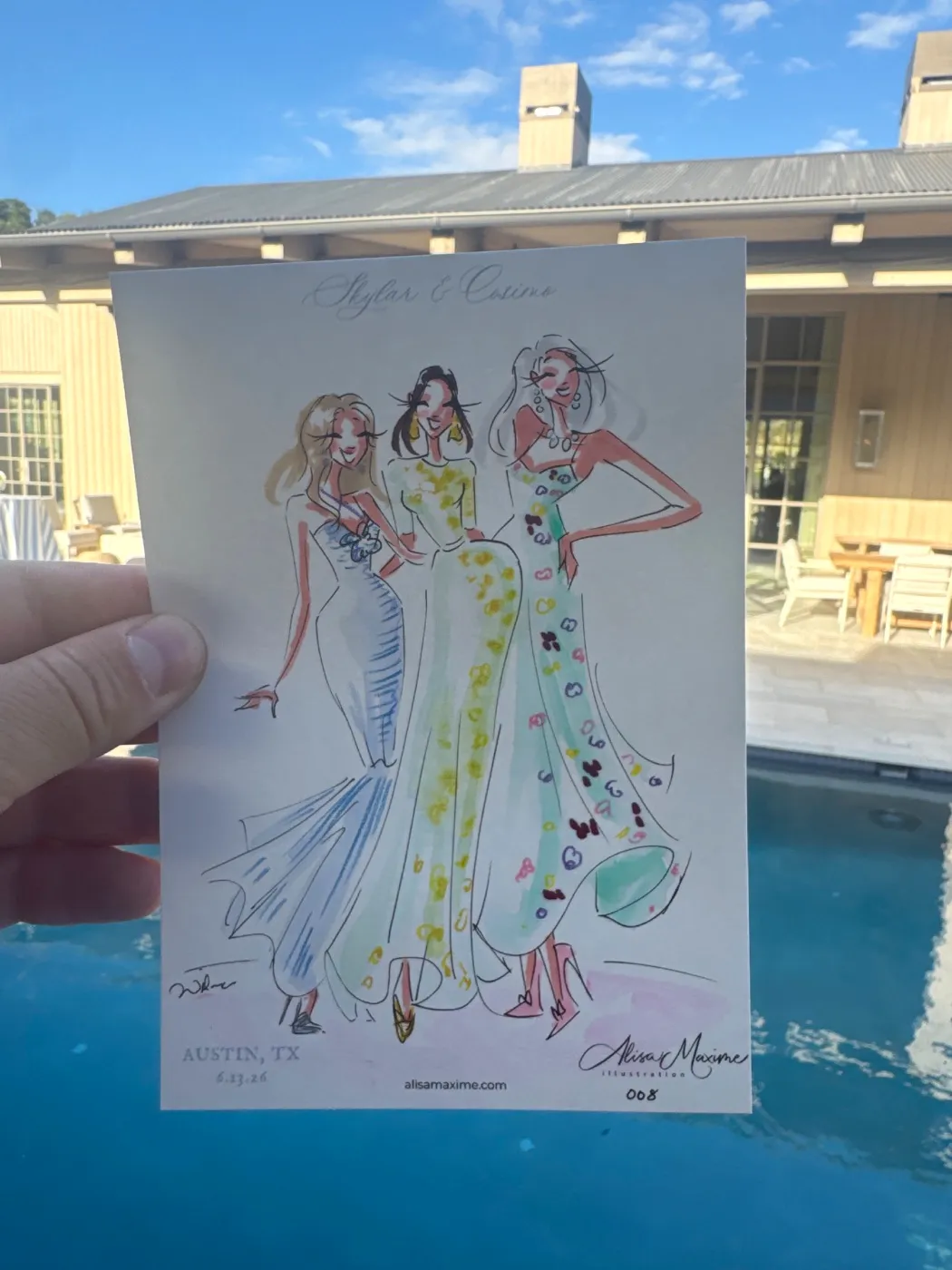 Live fashion sketch 8 from Engagement Party in Austin