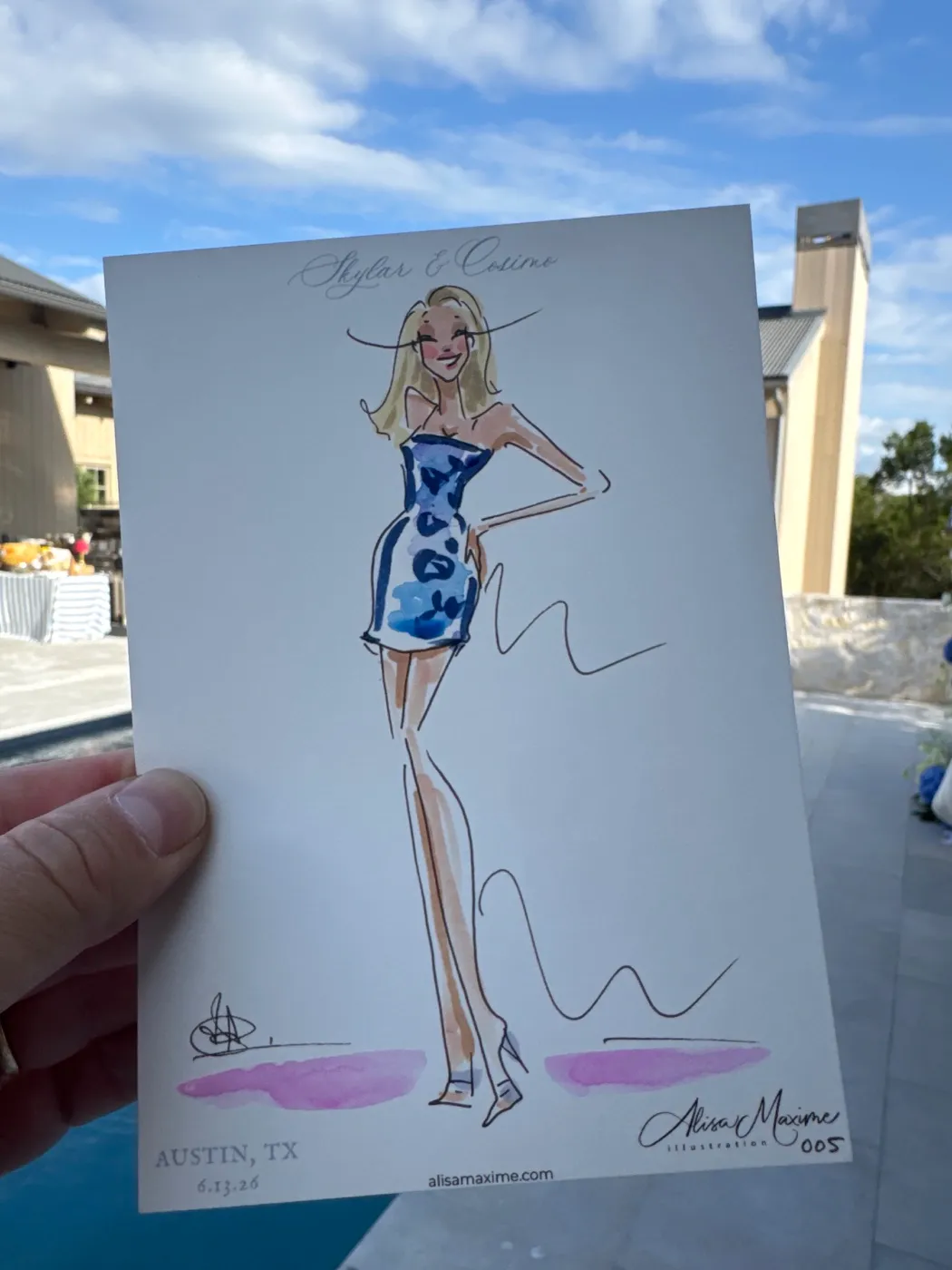 Live fashion sketch 5 from Engagement Party in Austin
