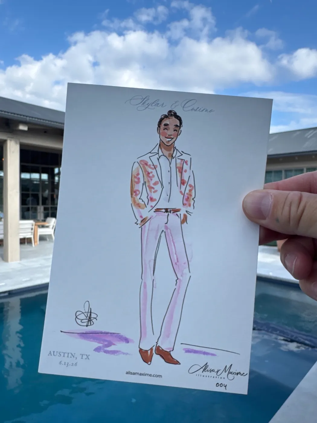 Live fashion sketch 4 from Engagement Party in Austin