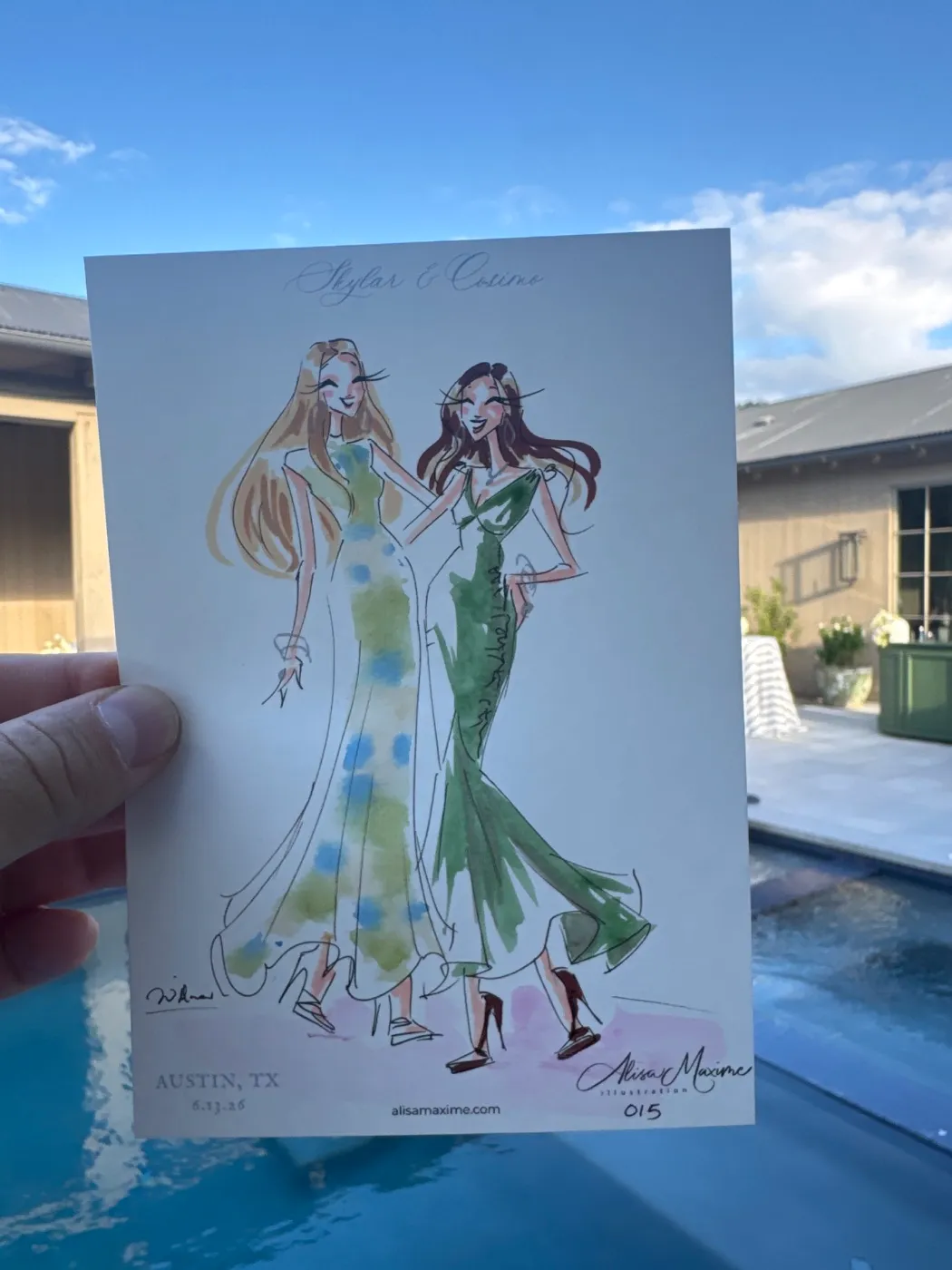 Live fashion sketch 15 from Engagement Party in Austin