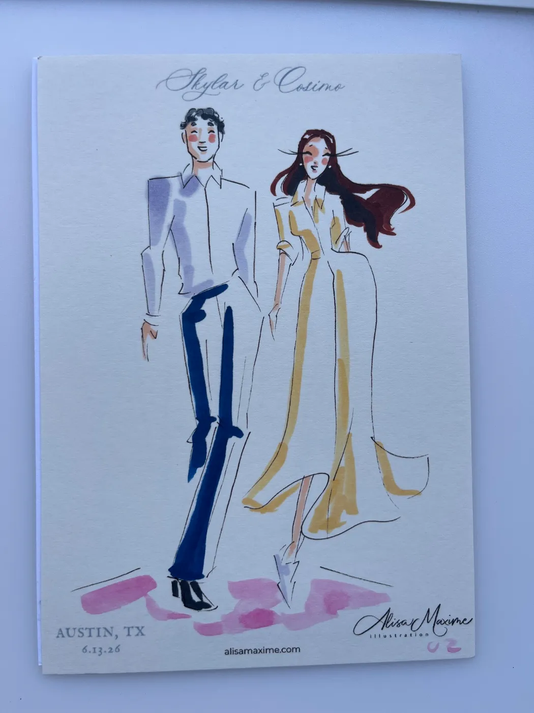 Live sketch from Engagement Party in Austin